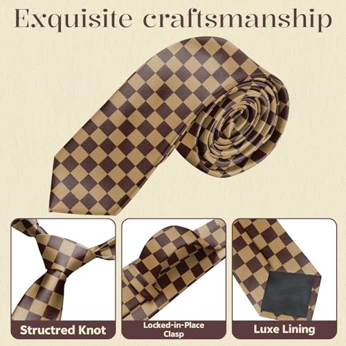 Mens Ties 3.15″ Neckties for Men Cotton Printed Fashion Neck Tie Ae1-checkered