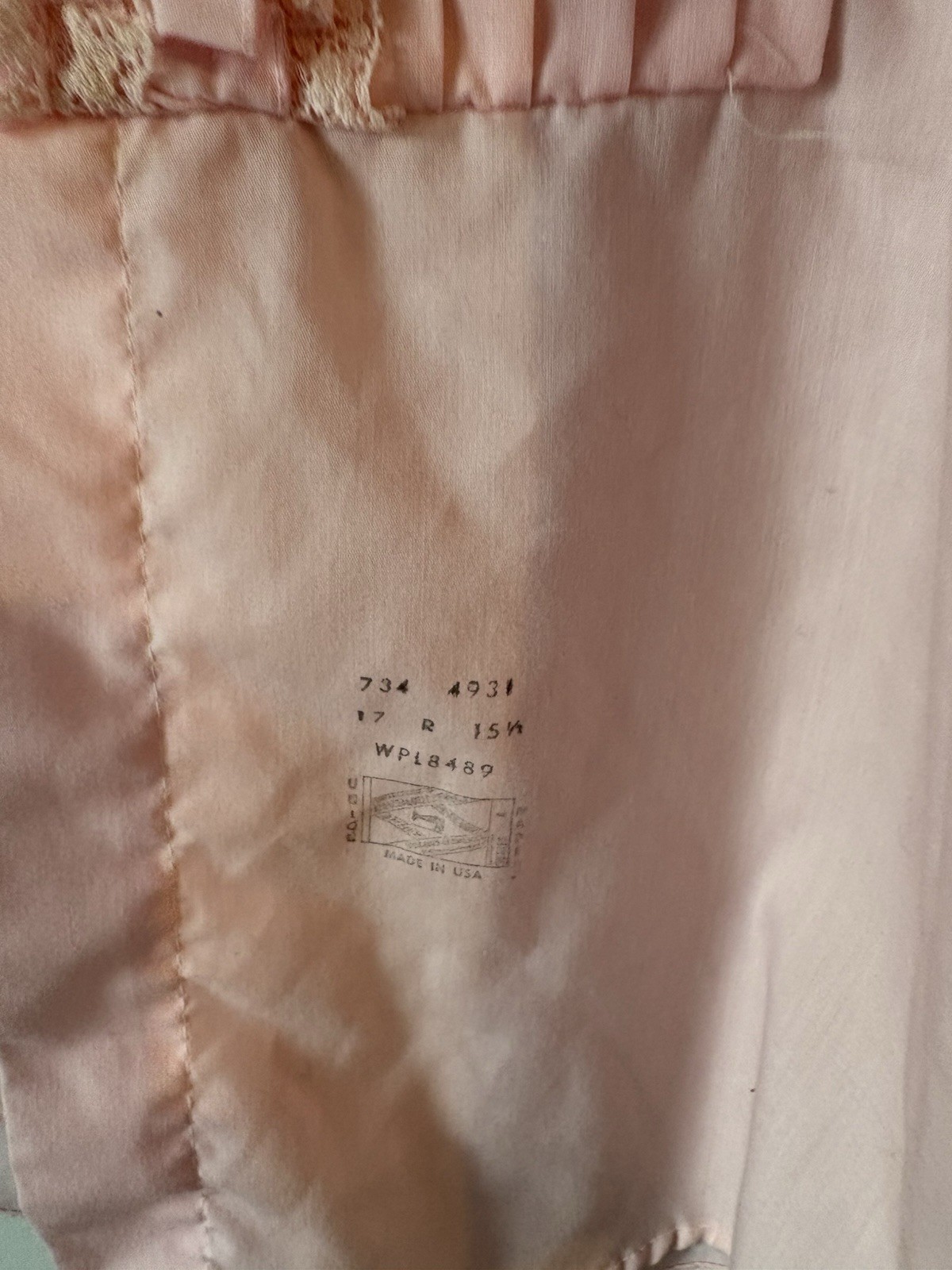 LION OF TROY BABY PINK RUFFLE VINTAGE TUXEDO DRESS SHIRT SZ 15.5 SZ 33 MEDIUM