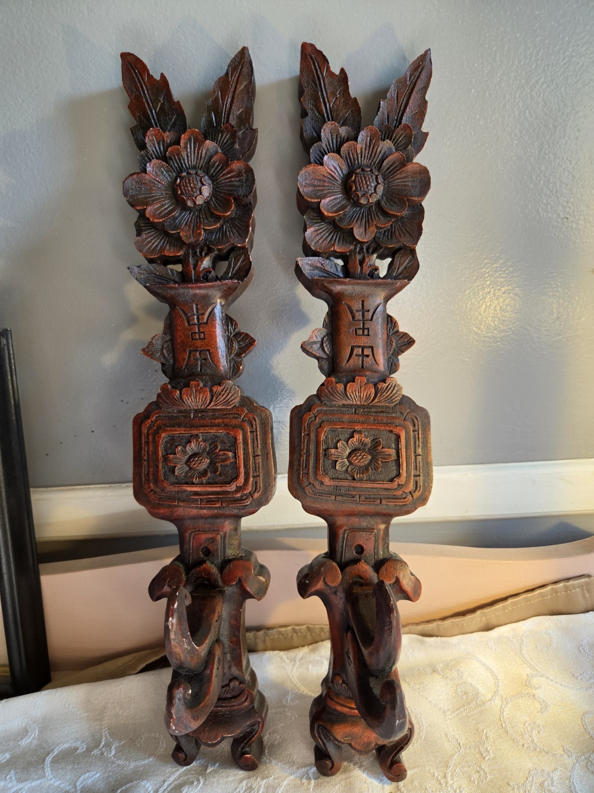 Vintage Elephant Wood Wall Hangers