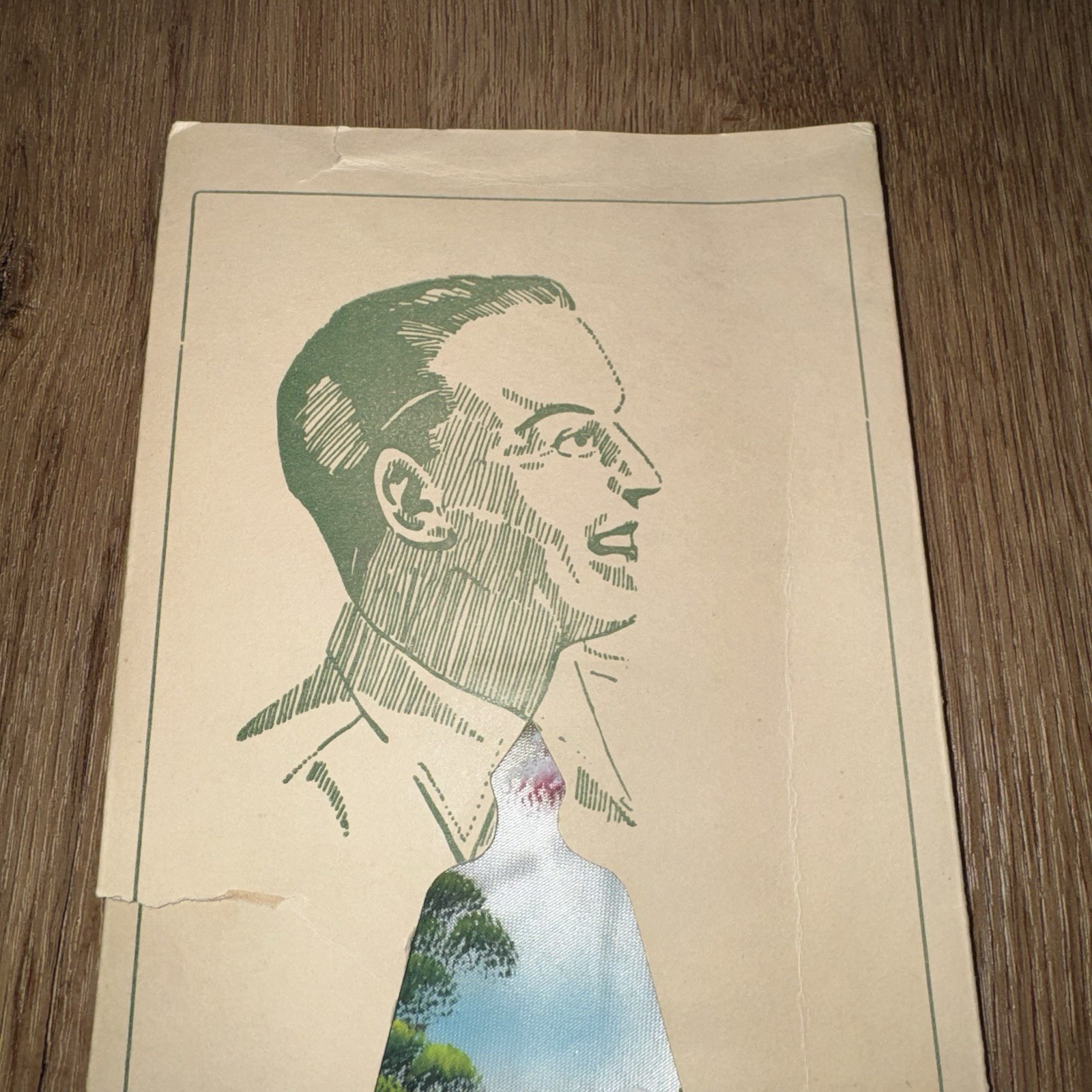 Vtg 40s 50s Hand Painted Tie Made in Japan Mount Fuji Souvenir Mens Silk Floppy