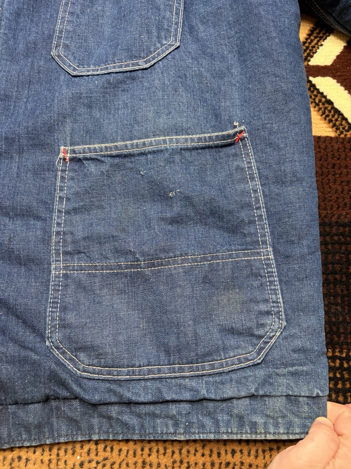 Vintage 60s Big Mac Sanforized Penneys Lined Denim Chore Coat Jacket Size XXL