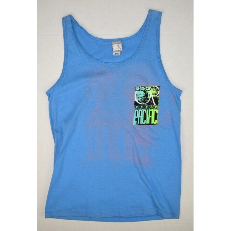 Vintage Tank Top Ocean Pacific Size M 80s Blue Double Sided Made USA