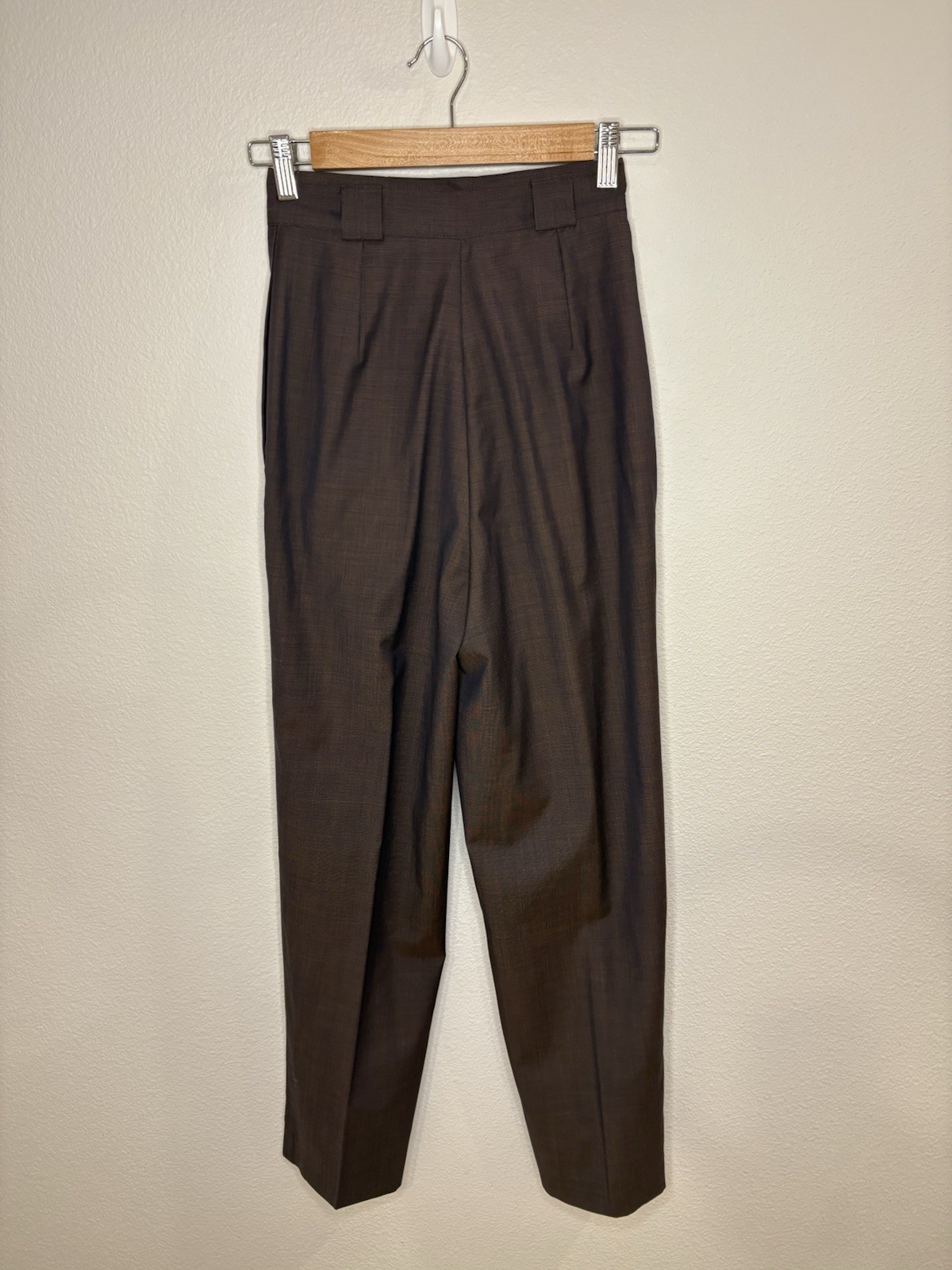 VTG 80s Gianni Versace Brown Trousers Made in Italy IT 38 US 00 24″ Waist