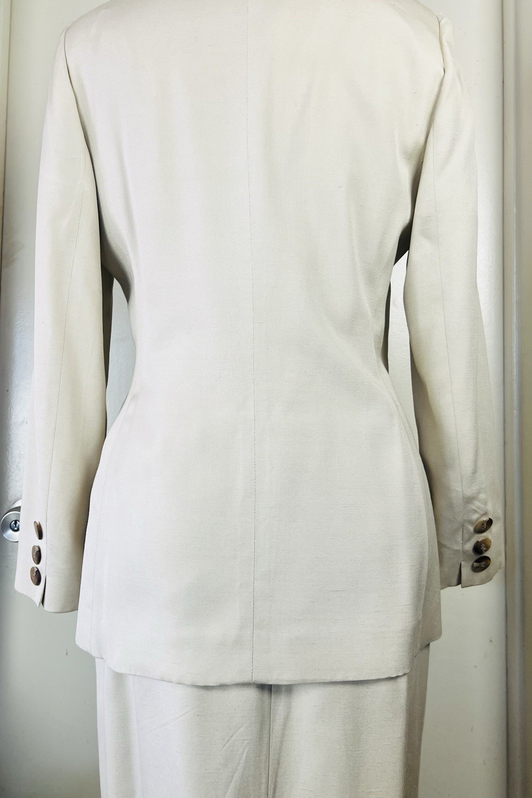80’s Christian Dior Skirt Suit Women’s Sz:10 Cream/off White Prime Double Breast