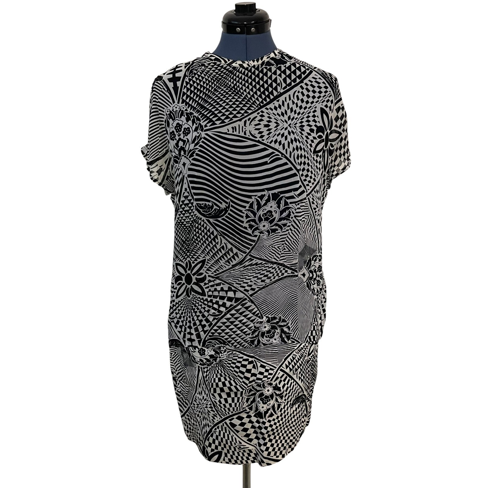 Vtg Versus Gianni Versace Womens 3 Pc Set Blazer Top Skirt Op Art 90s 30/32