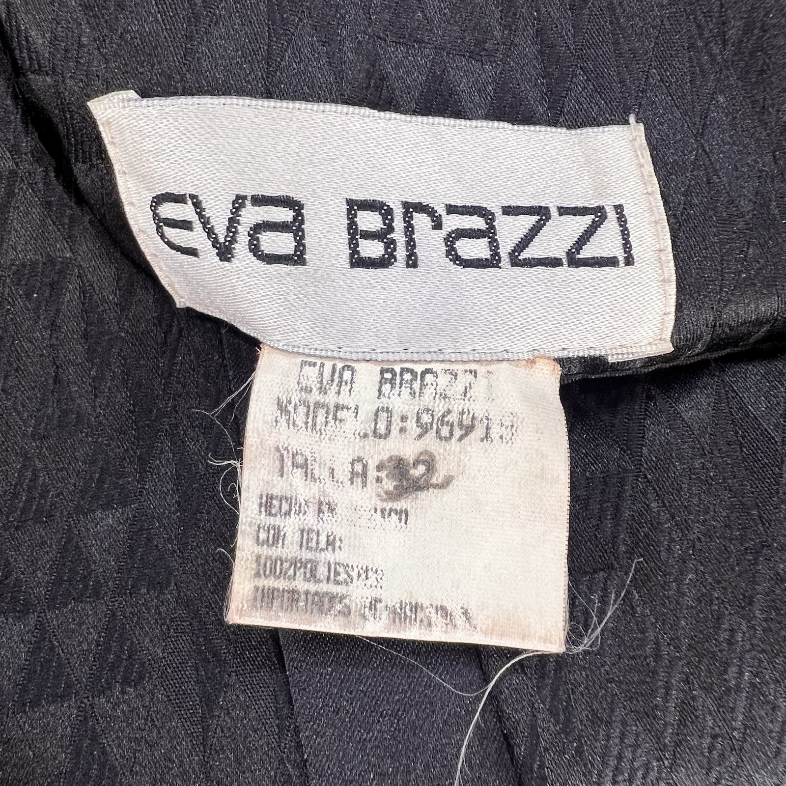 Eva Brazzi Black Jaquard Corset Top Small Boning Zip Up Whimsigoth Glam Rock Y2K
