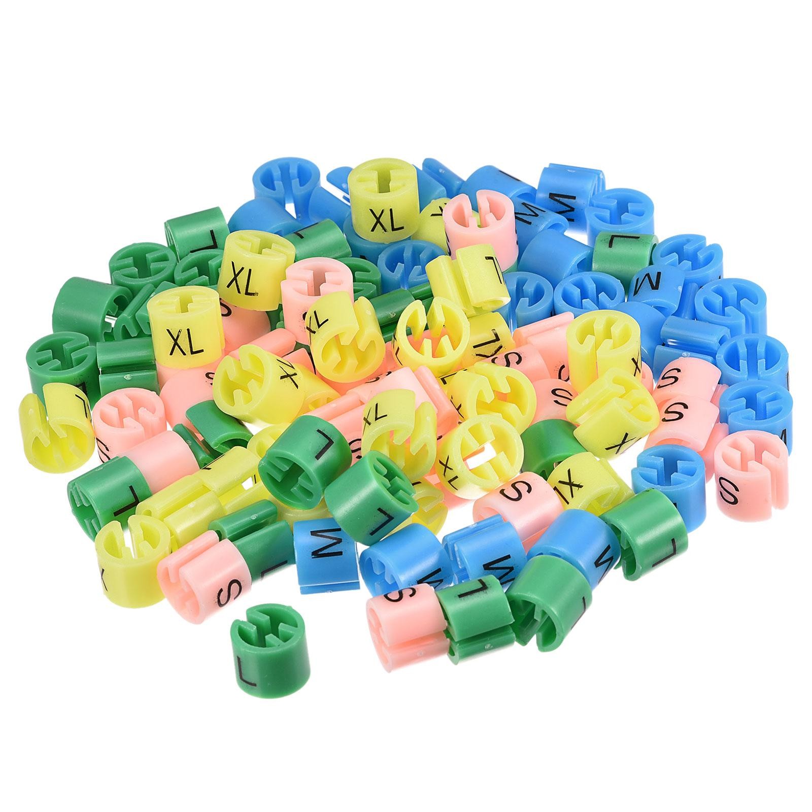 Clothes Hanger Marker 4 Size Fit 3.5mm Rod for Color Coding 4 Color 120pcs