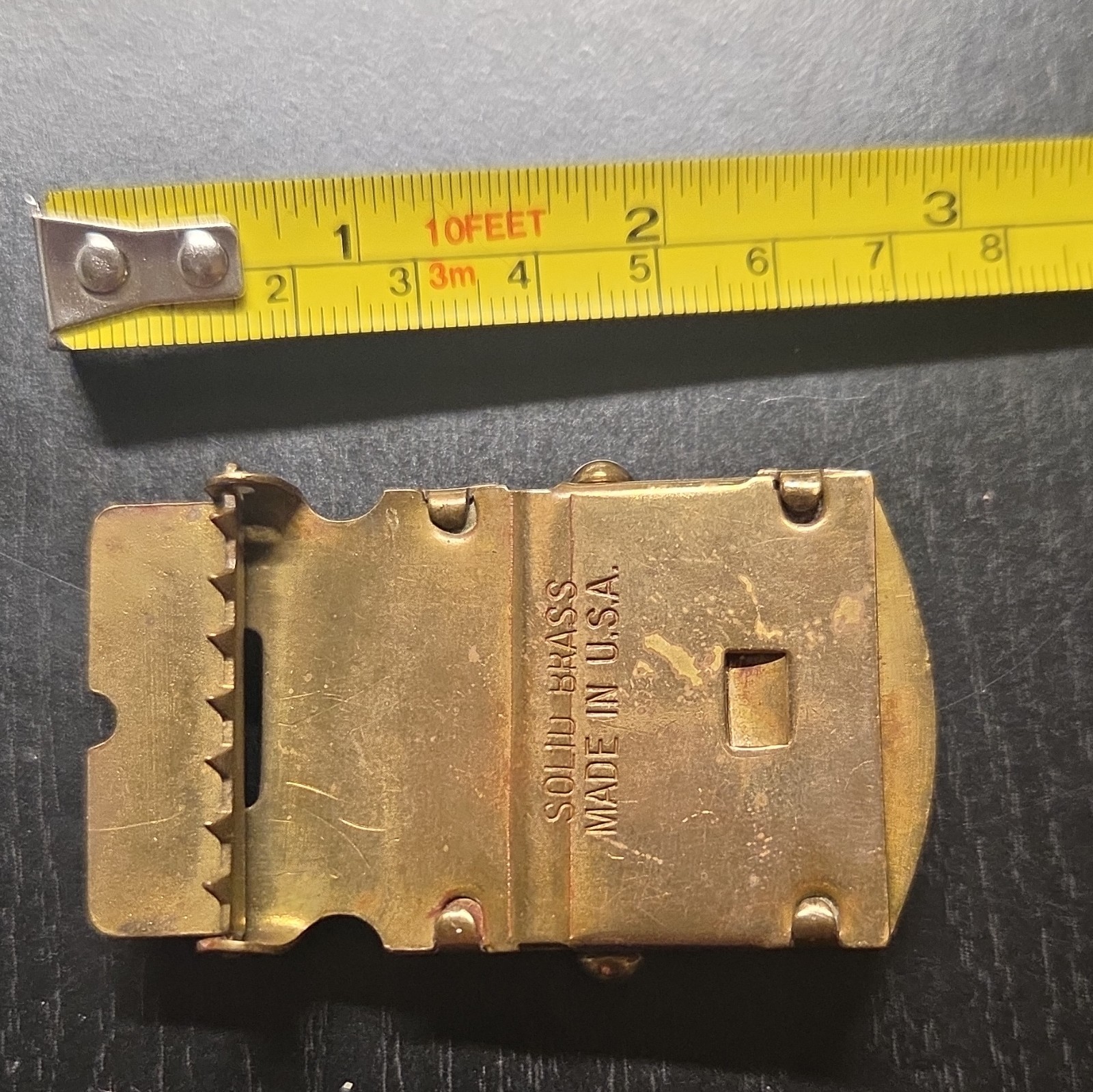 Antique, Vintage, Solid Brass, Gold Plate United States Army Belt Buckle