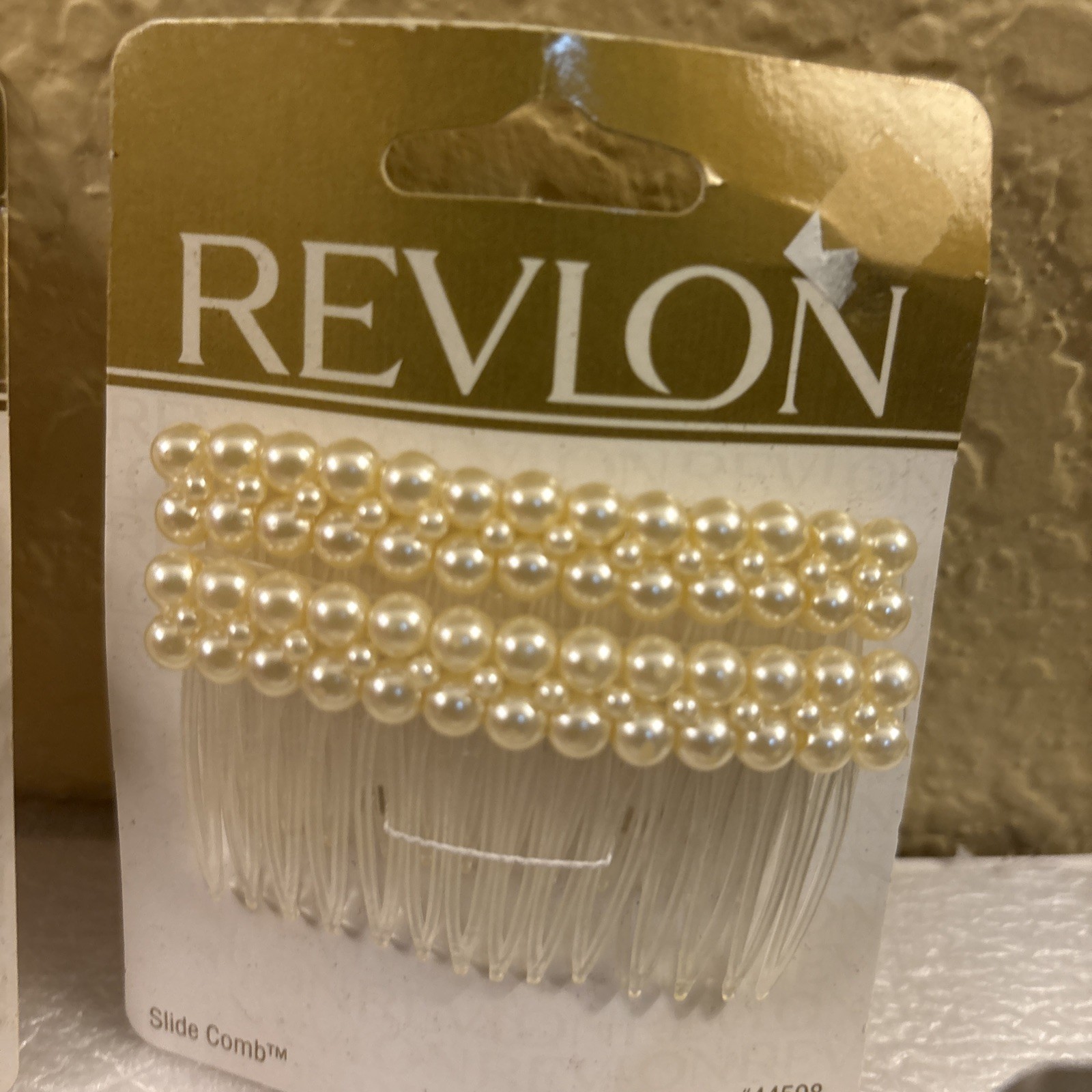 Vtg Slide Combs Faux Beads Revlon Bead, Set Of 2 Packs. 4 Combs New (o15