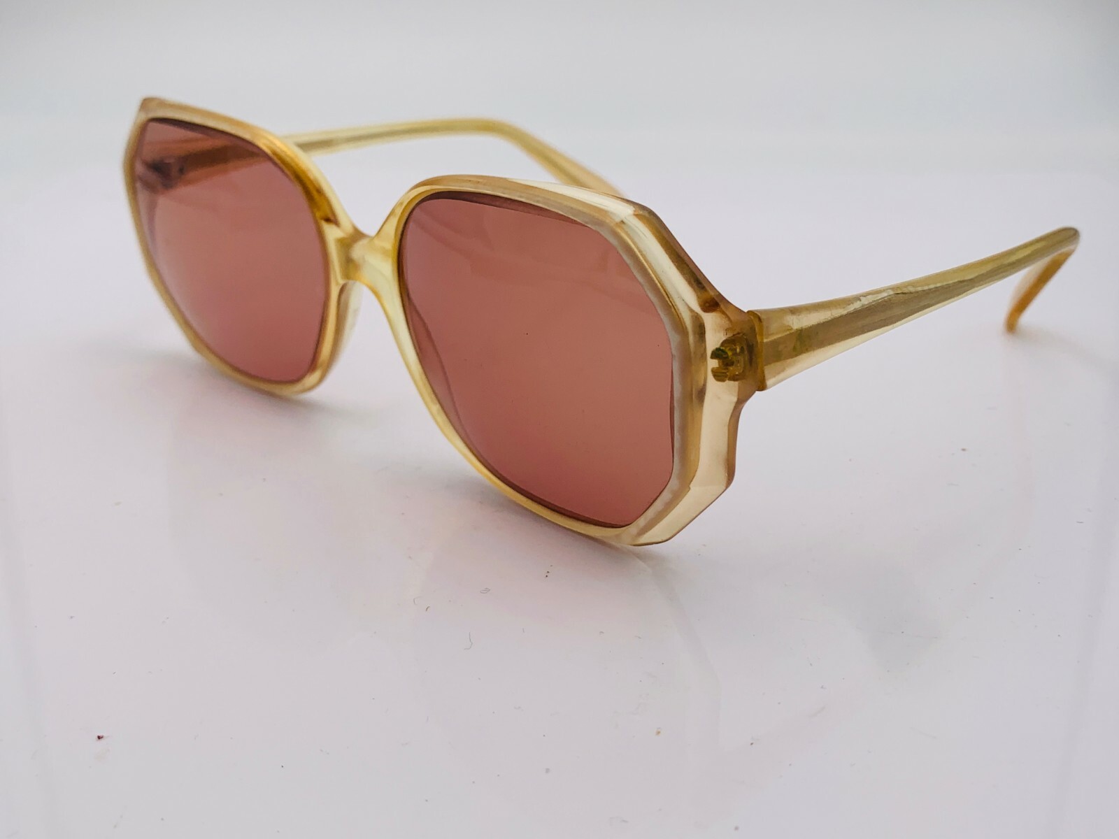 Vintage Rodenstock Pamela Pearl Yellow Oval Butterfly Sunglasses FRAMES ONLY
