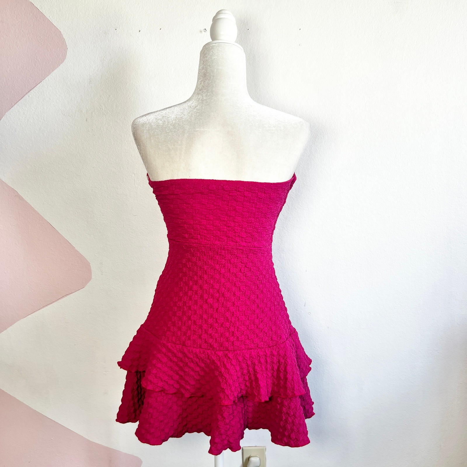Vintage Y2K Cupcake Dress Tiered 2000s Prom Coquette Retro Pink Small