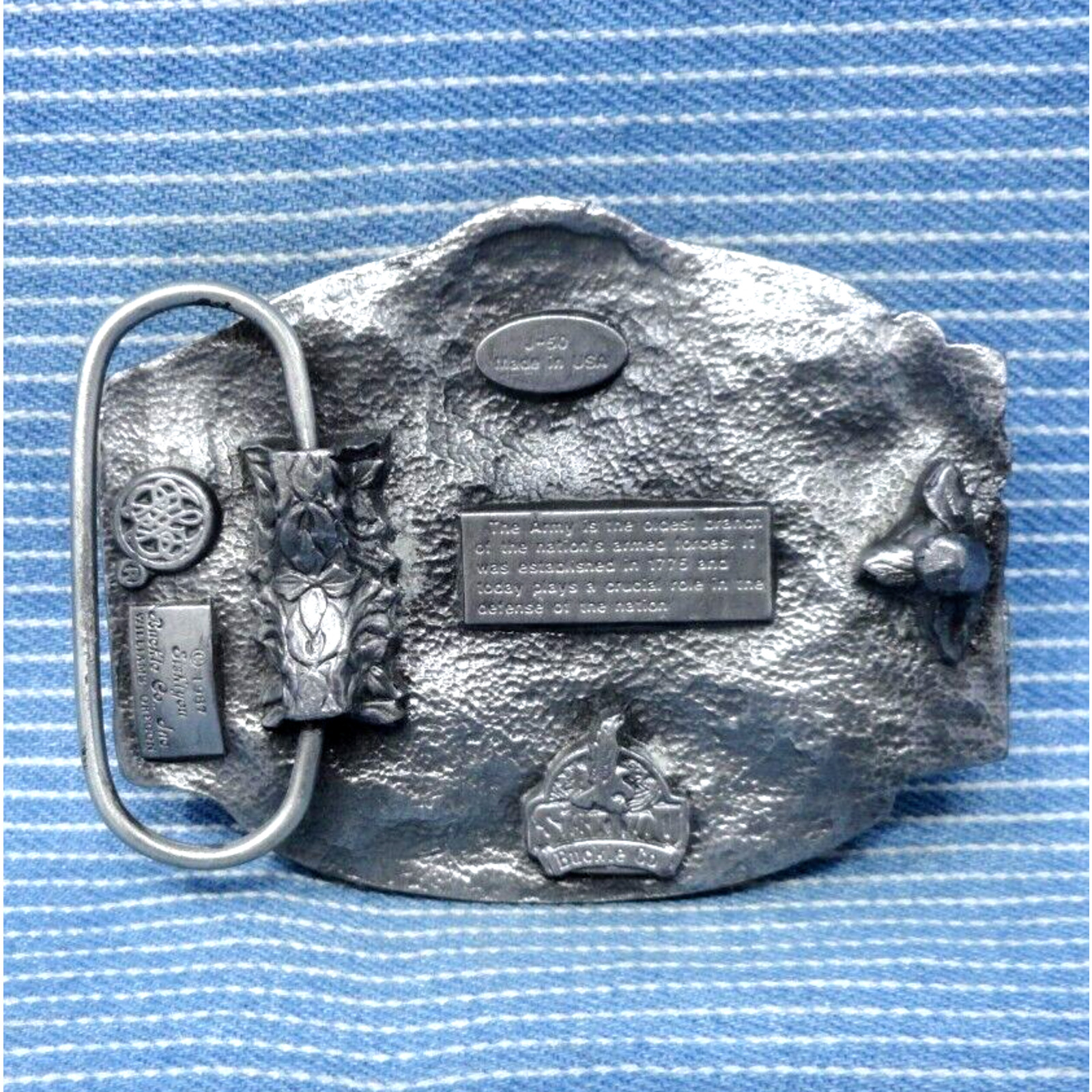 United States Army Belt Buckle US Military Seal Infantry Vtg 80s Siskiyou.TYC284