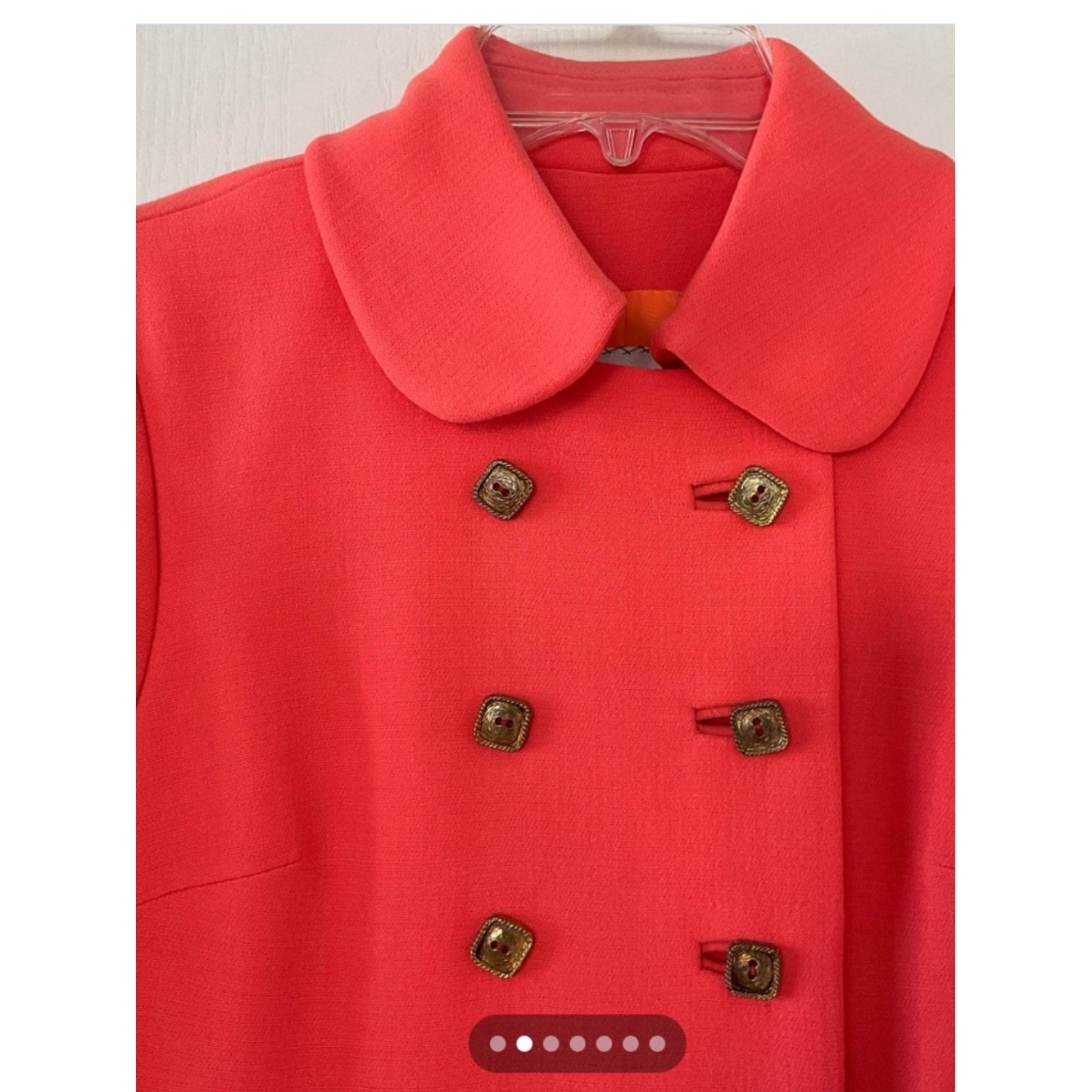 Rizik Bros DC Women’s Coral Double Breasted Vintage Coat: 1960’s to early 70’s