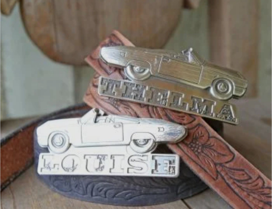 Thelma Silver Tone Belt Buckle Happy Trails Junk Gypsies