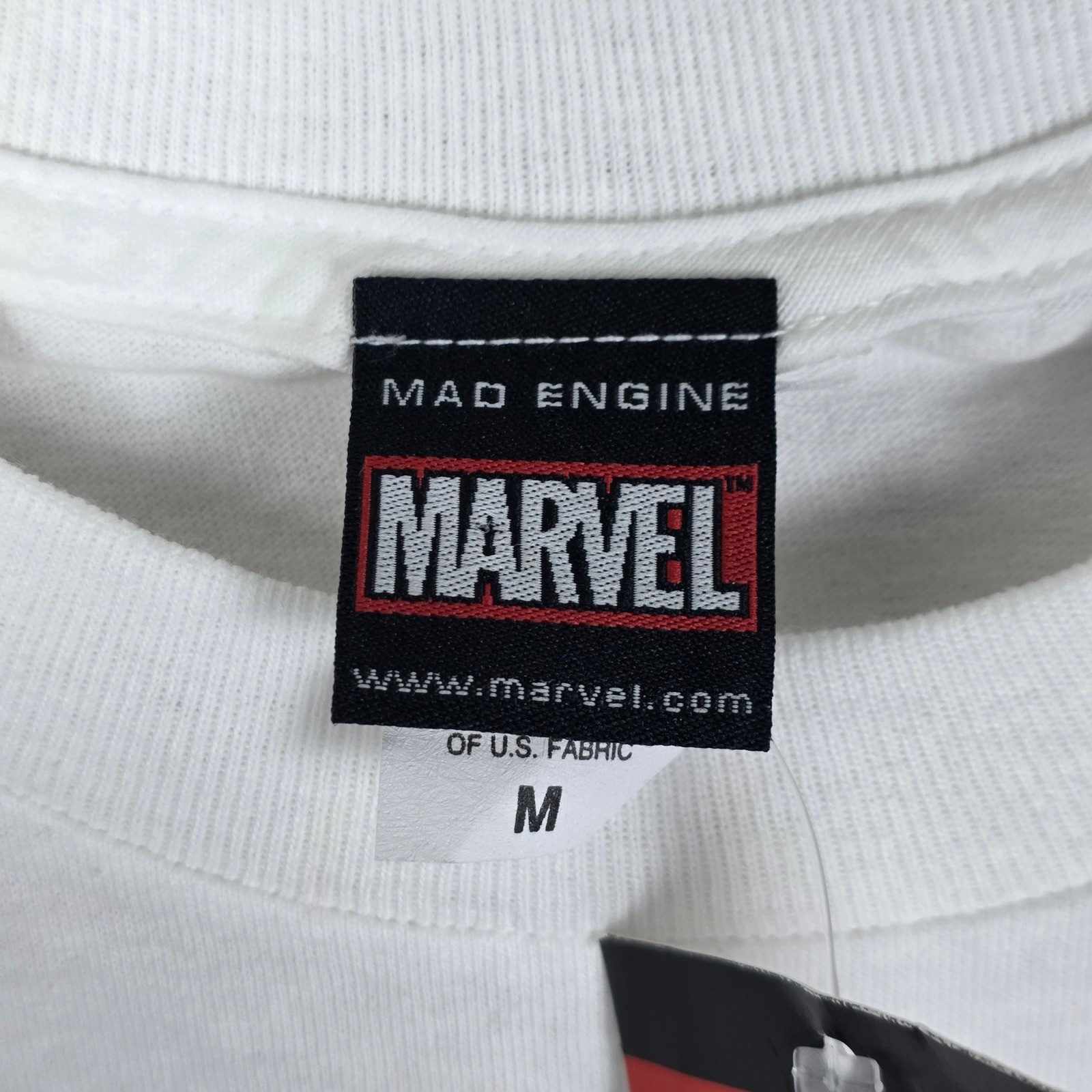 Spider-Man Vintage 2002 Marvel T-Shirt Mad Engine White Mens Medium NWT Y2K