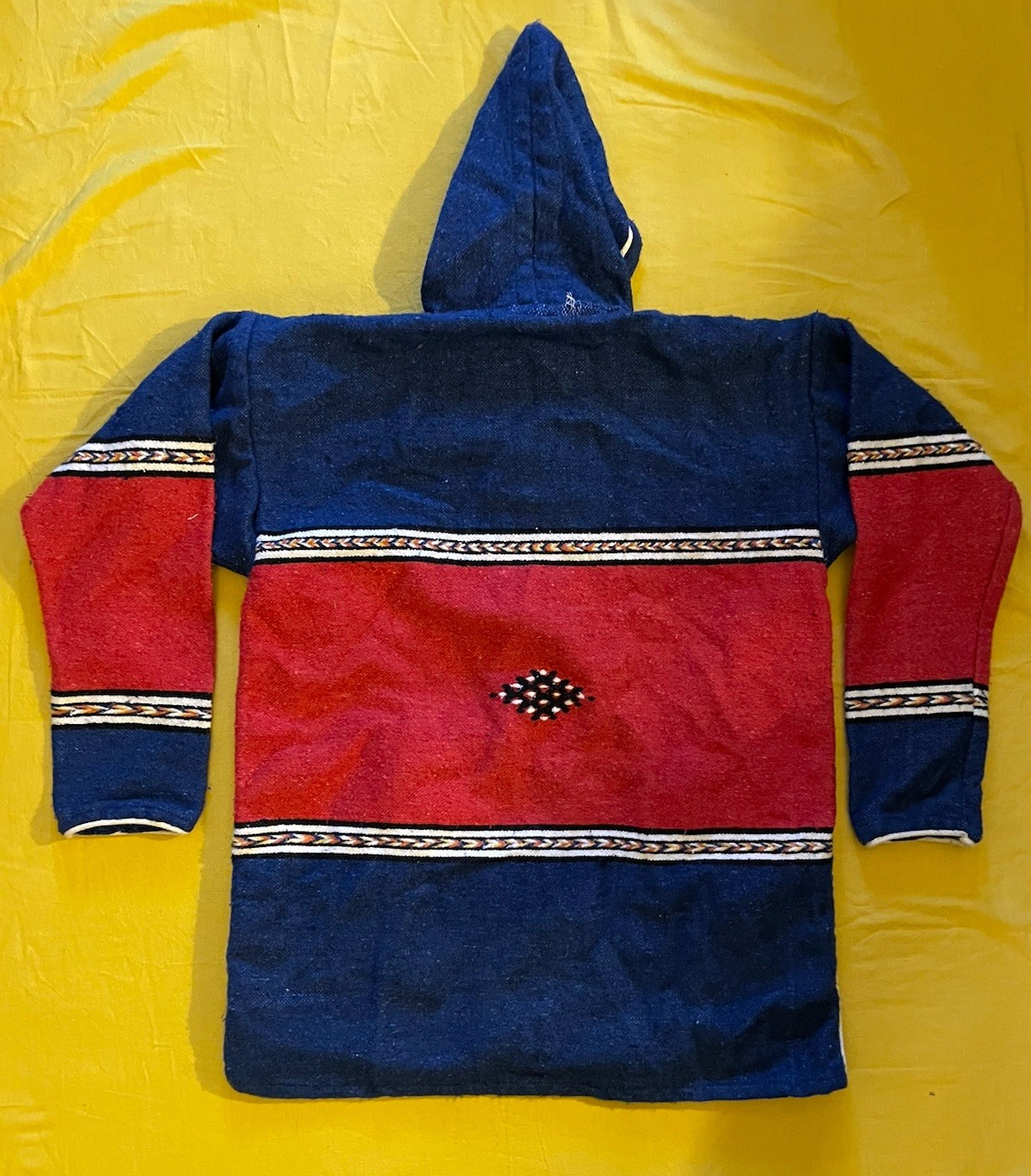 Vtg 80s CENTRAL/SOUTH AMERICAN style modern-traditional woven jacket L/XL Indio