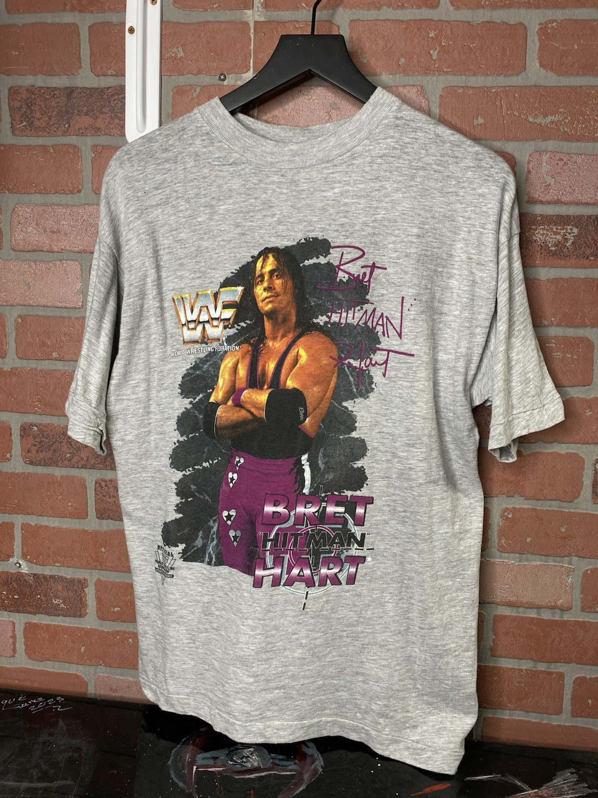 Vintage 90’s Bret Hart T-Shirt Vtg WWF Wrestling Tee Adult Size Medium