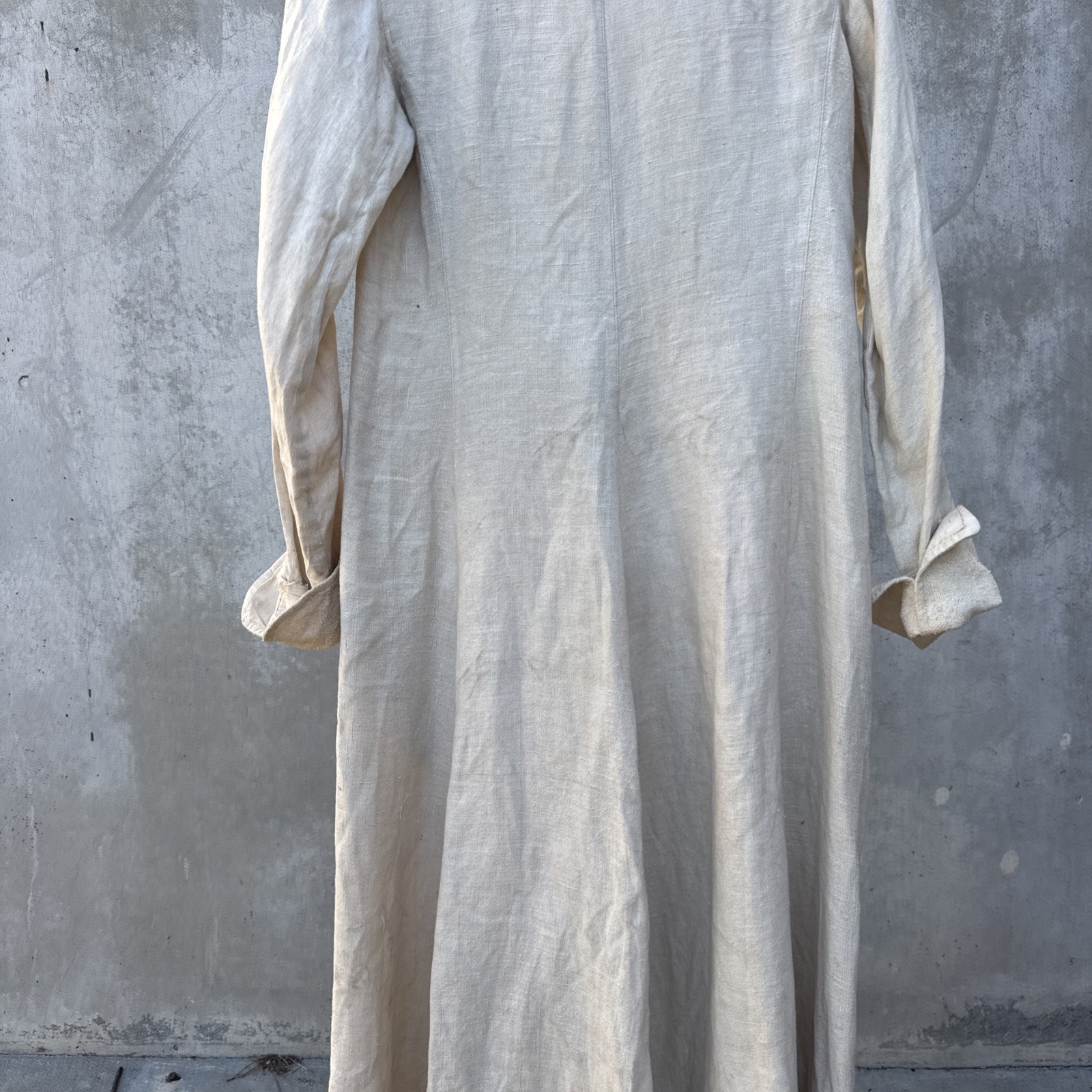 Antique Edwardian Linen Duster Coat Driving Sportswear Full Length Vintage