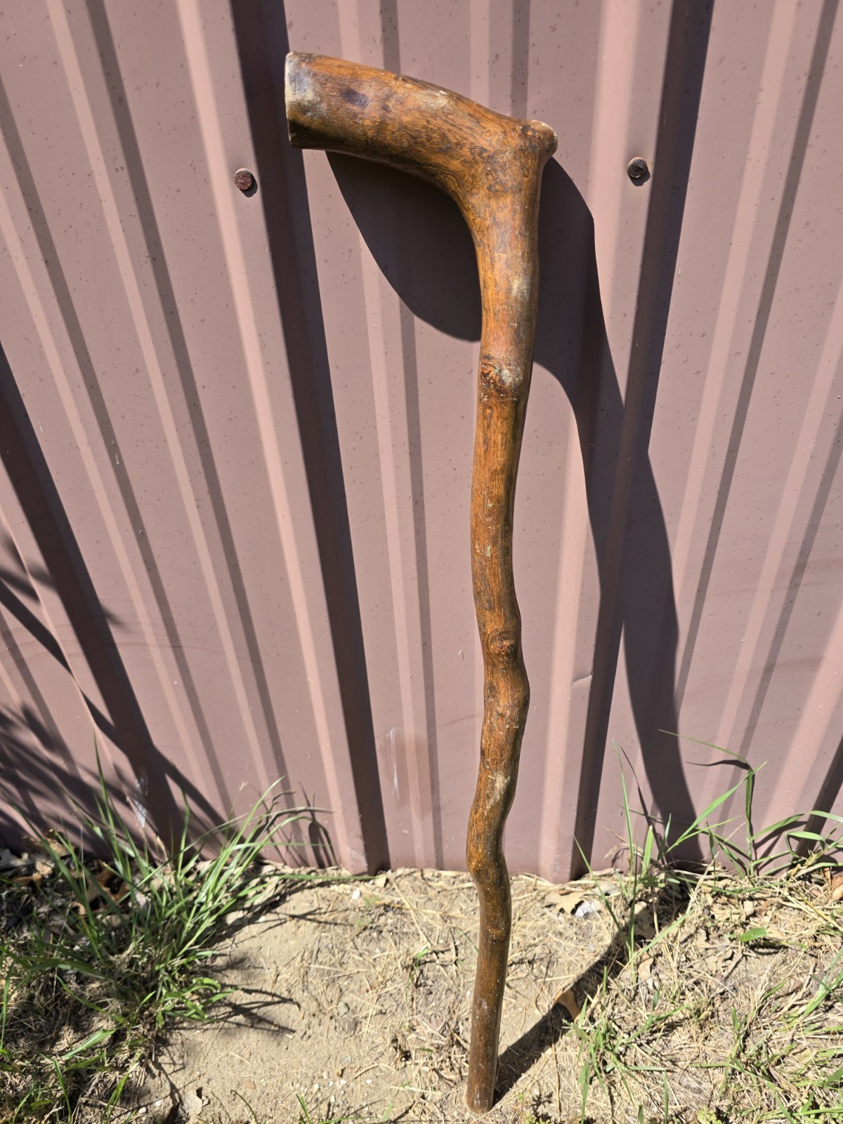 Rustic Natural Wood Walking Cane Crook Handle Walking Stick 33″ Beautiful Grain
