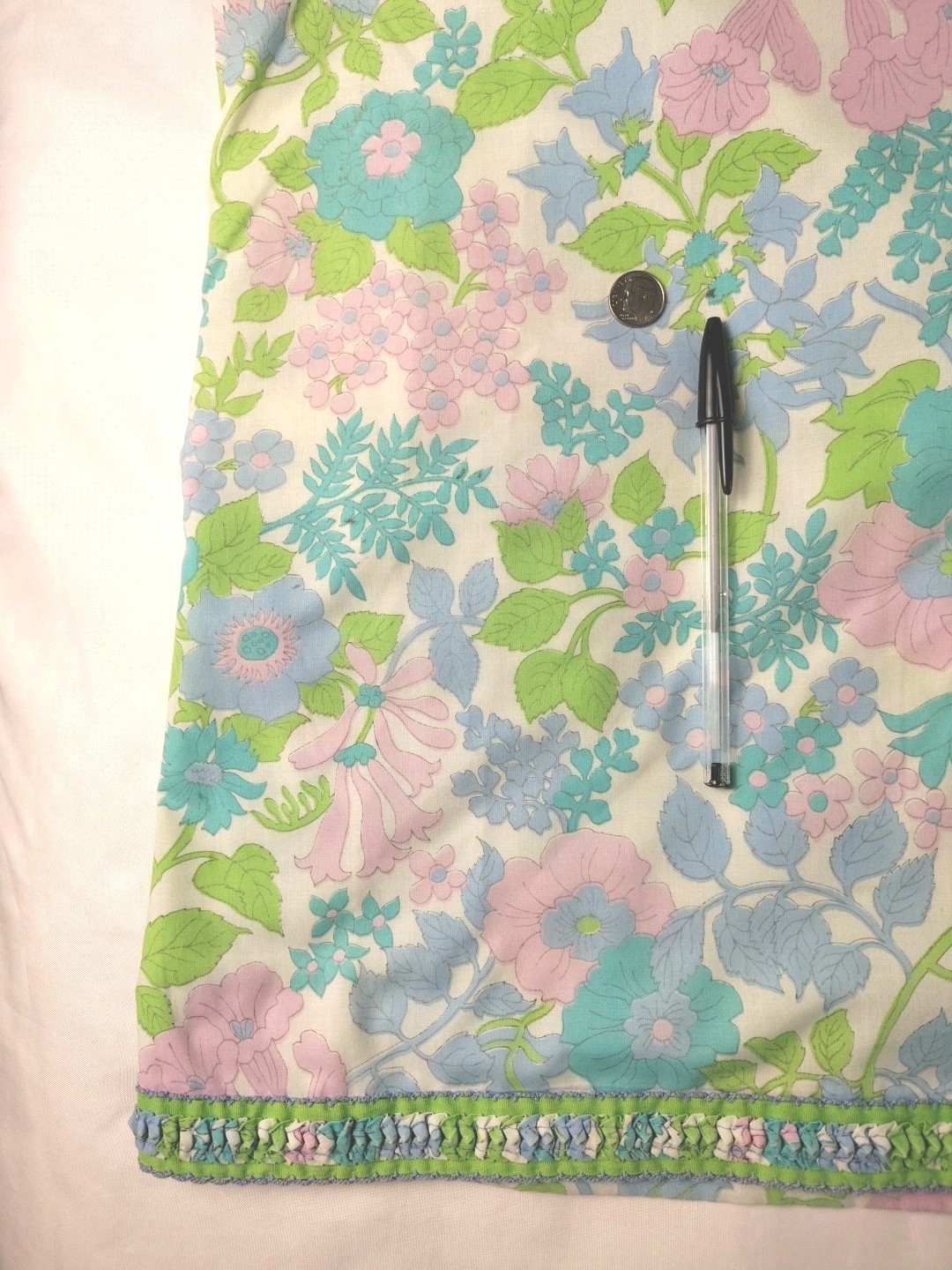 Tanner Of North Carolina Dress Dorothy Cox Cotton Shift Sz 16 Blue Green 1960s