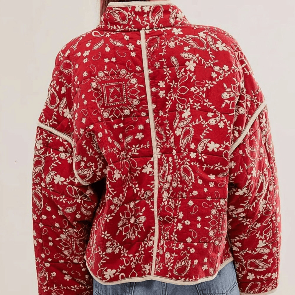 Soon NEW 11/1 Red Floral Paisley BohomJacket