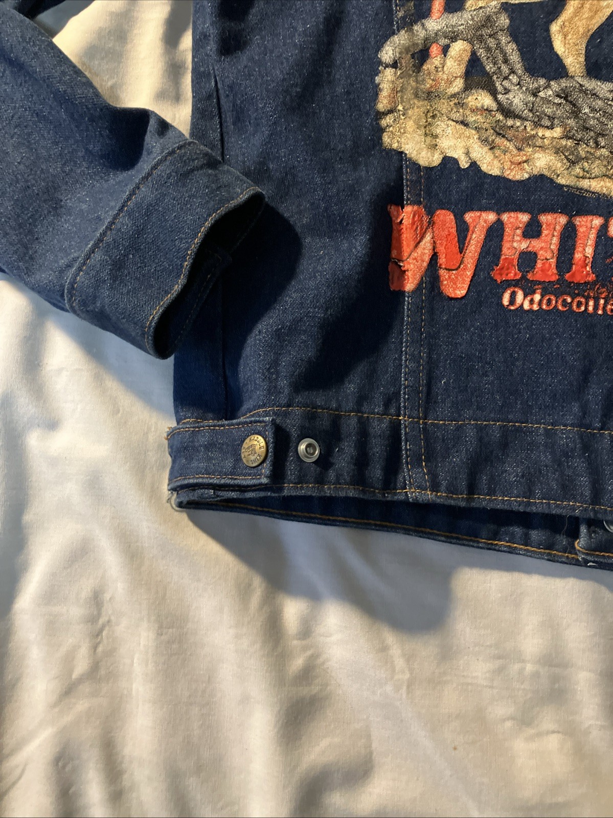 VTG Saddle King Western Denim Trucker Jacket Adult 38 Regular Made In USA