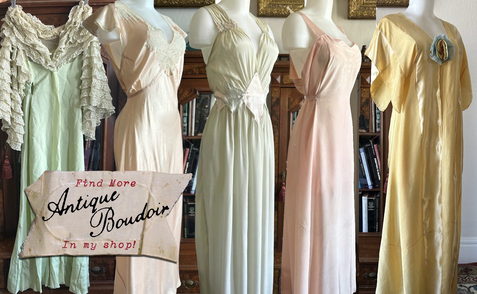 Vintage 20s 30s Rayon Bias Cut Nightgown Blush Pink Lingerie Dress M/L VTG