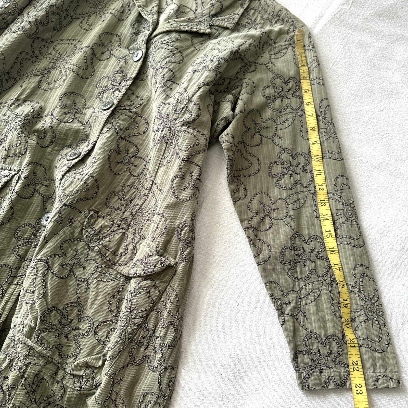 Vintage 100% Cotton Summer Coat Jacket Long Women’s Size M (#F)
