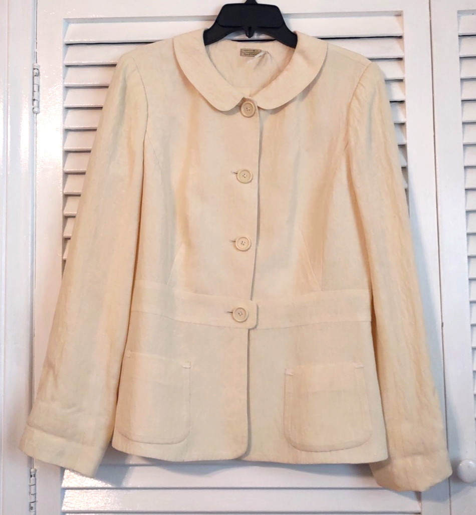 VTG Max Studio Special Edition Linen/Silk Blend Jacket Sz. 12 Perfect Yellow
