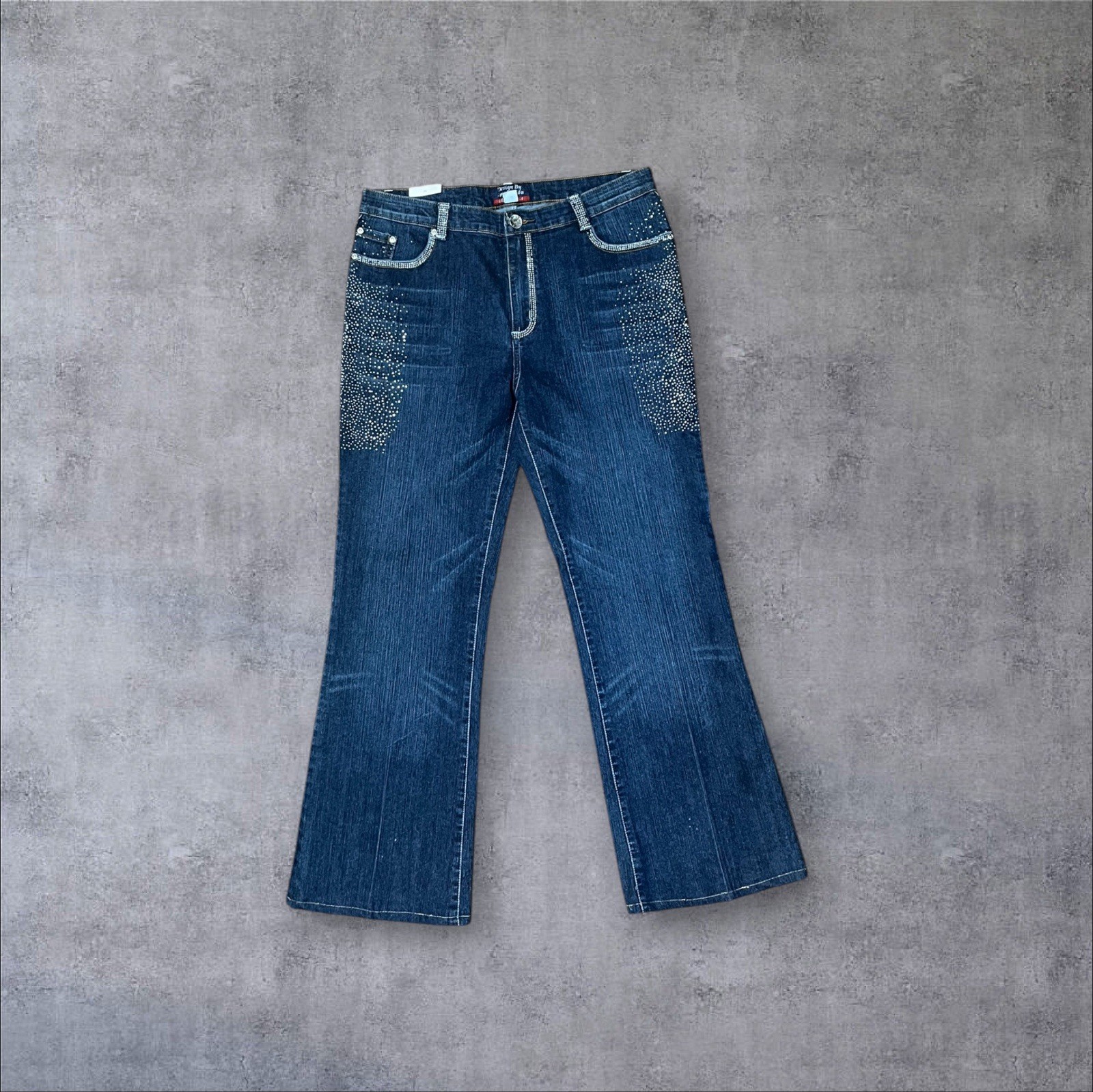 Deadstock NWT Vintage 2000s y2k Impressions Sz 15/16 Mid Rise Dark Wash Jeans