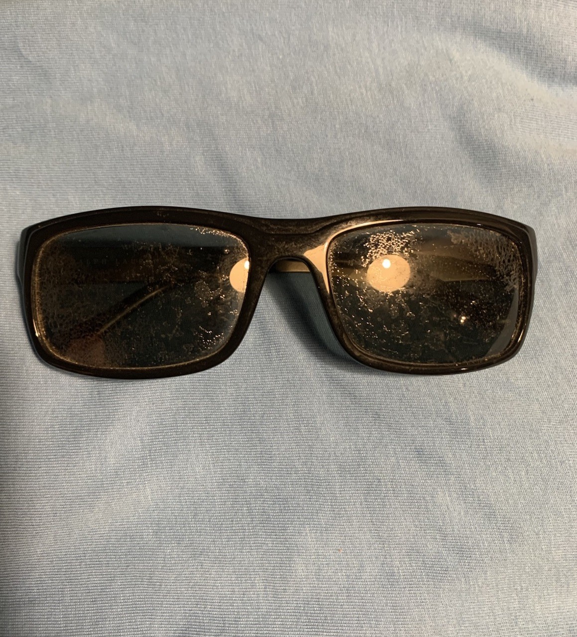 RALPH LAUREN Made in Italy Square Sunglasses Black Metal POLO 4059 5001/71 58◻︎1