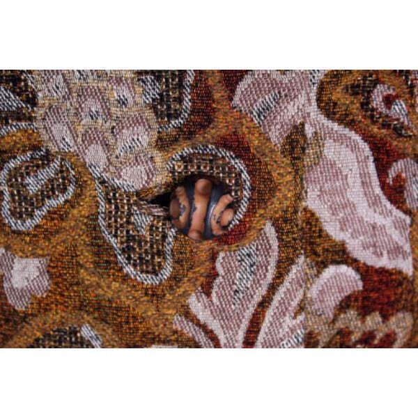 VTG 60s 70s Golet Bronze Brocade Coat Mod Mink Collar Classic Fit Womens M/L NWT