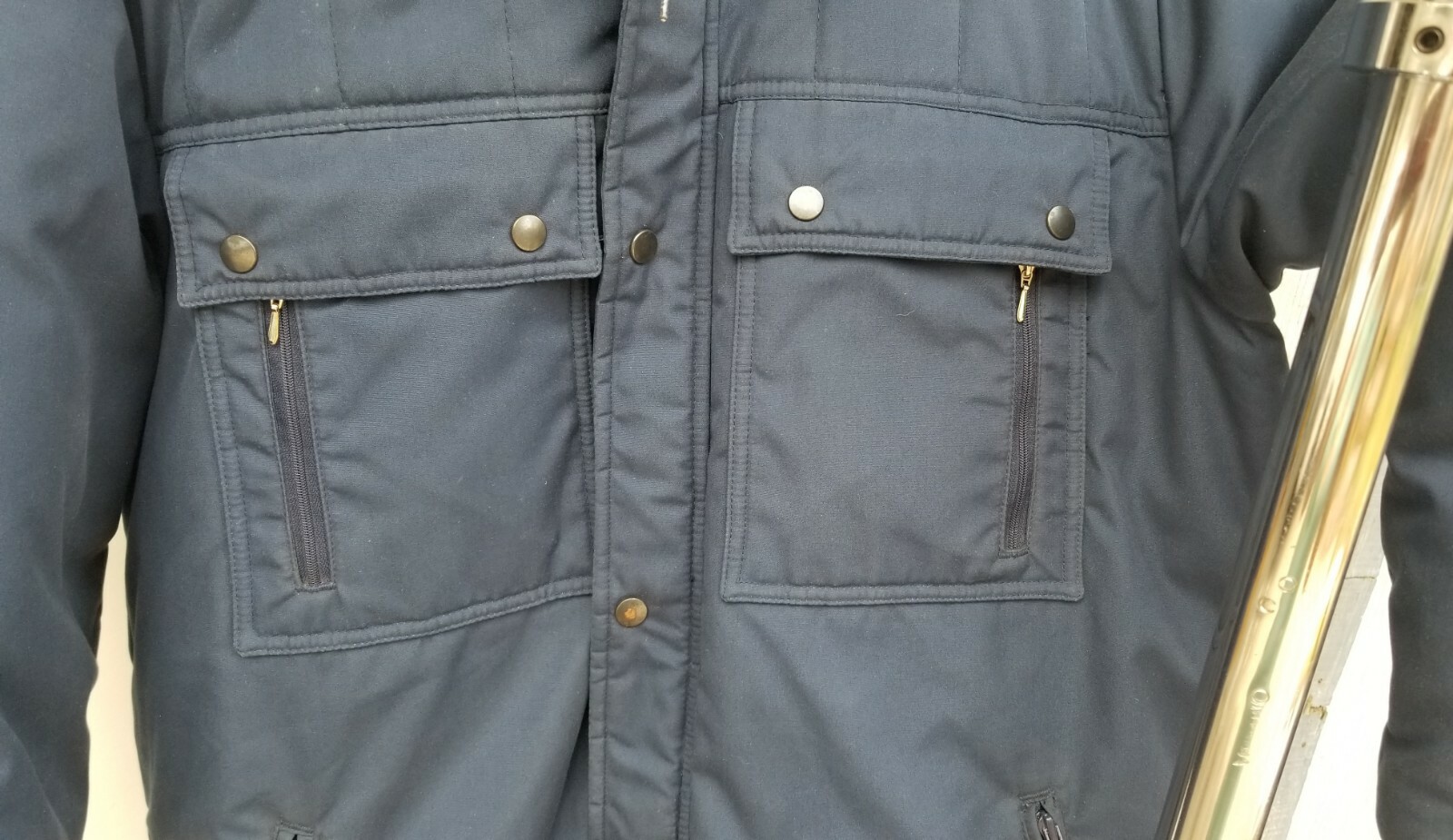 SEARS WORK LEISURE MEN’S WORK JACKET NAVY BLUE DOWN FILLED LARGE TALL VTG RETRO