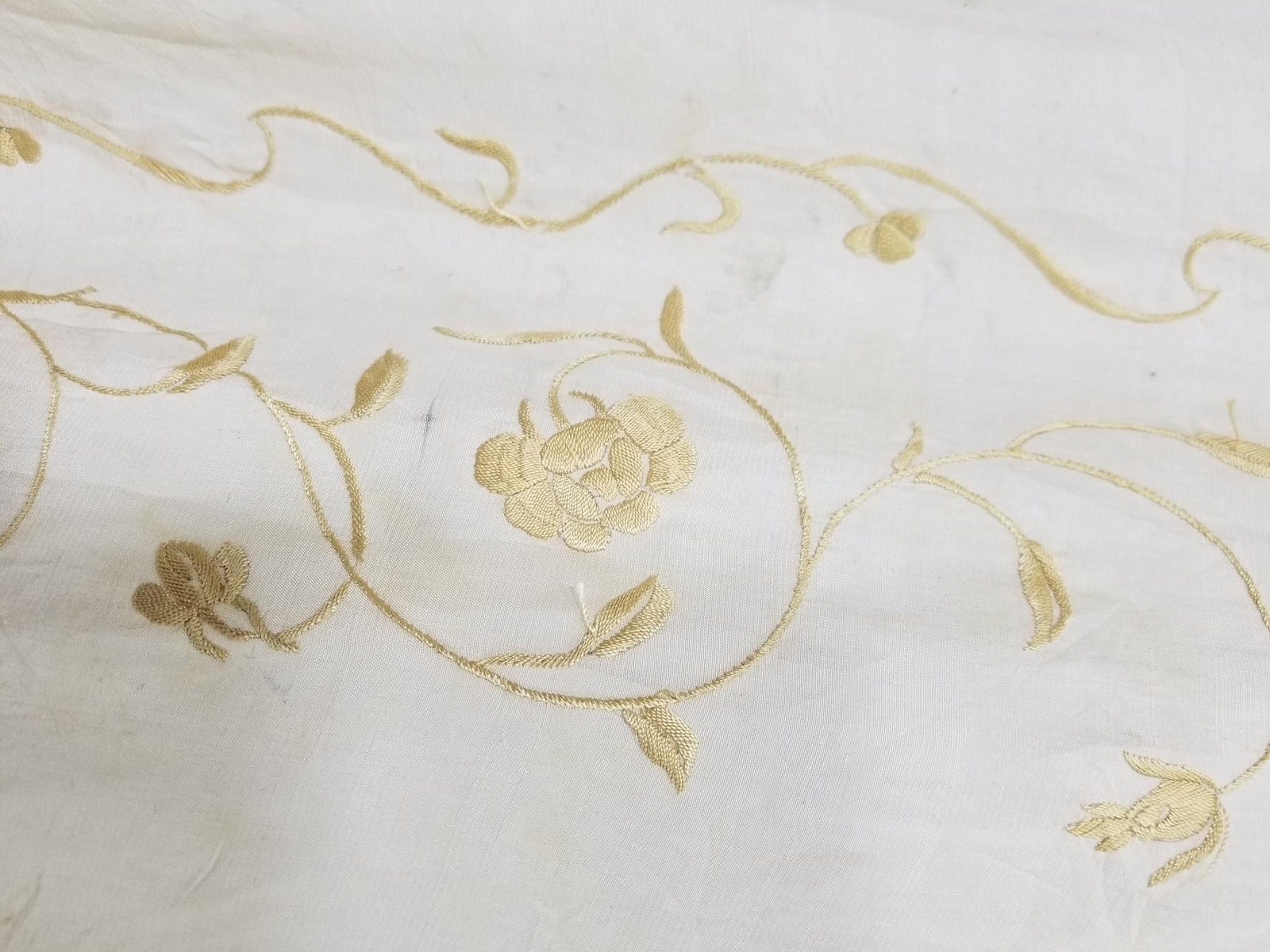 Antique 19th Century Chinese Silk Embroidered Piano Shawl 62×62 inches