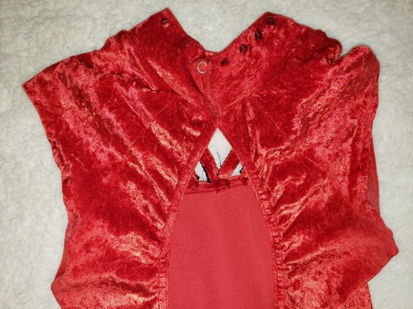 Vintage Performa Dancewear Glittering Red Velvet Tasseled Dress Made in USA