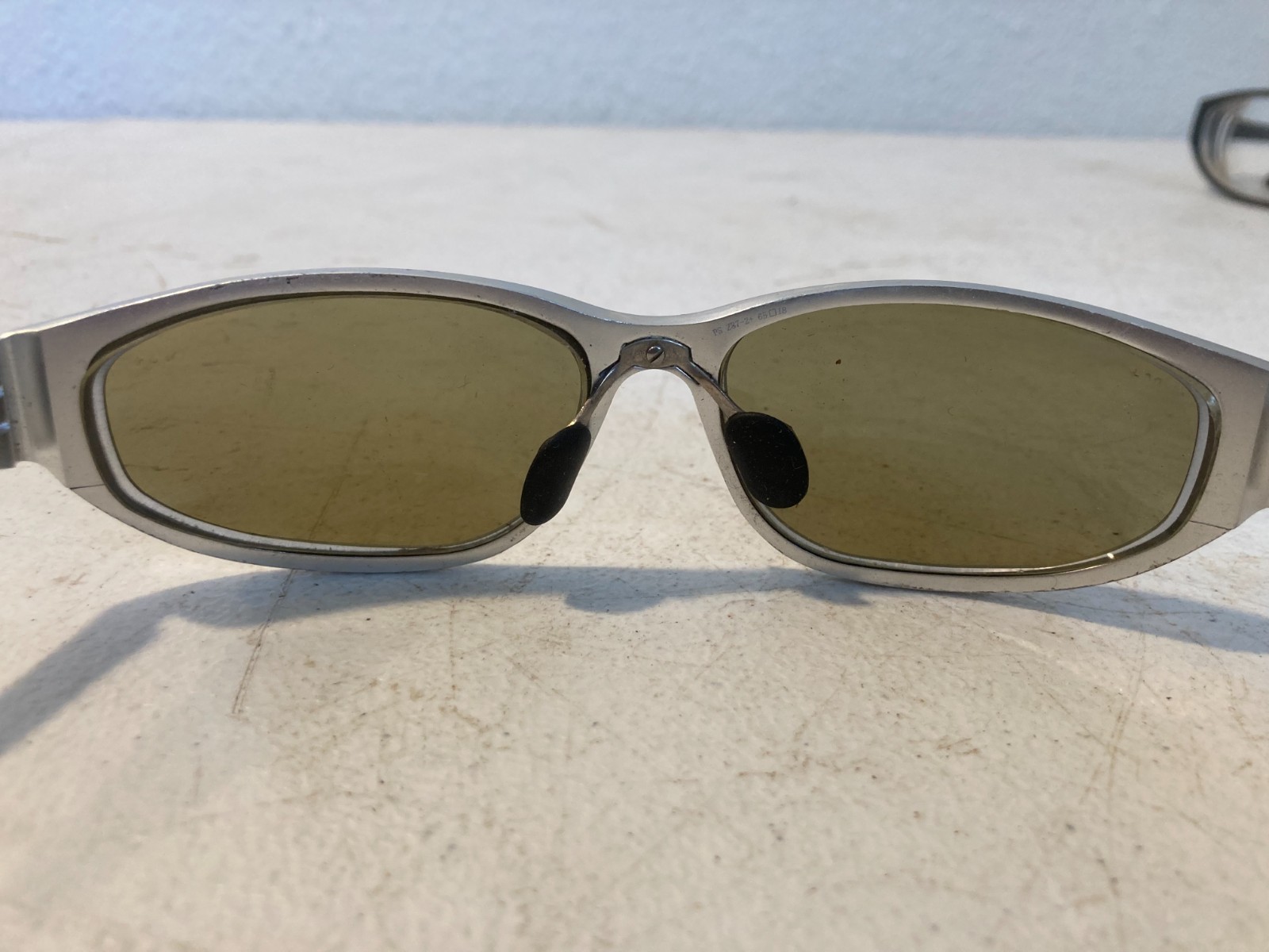 2 Pairs Vintage Sport Wrap Sunglasses Silver Smoke & Black Clear Lens Eyewear