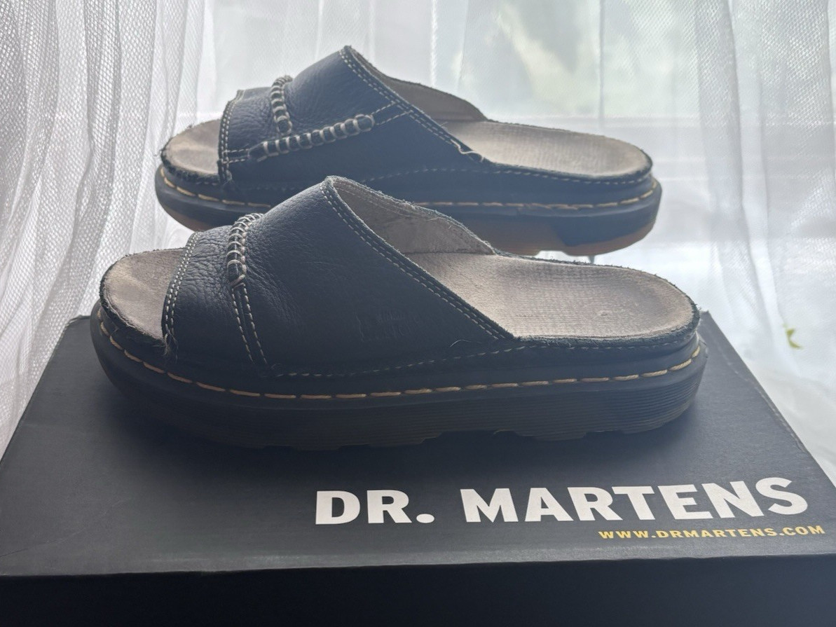 Vintage Dr. Martens 9A70 Sandals Black Leather US 7 EU 38 Y2K 90s Original Box