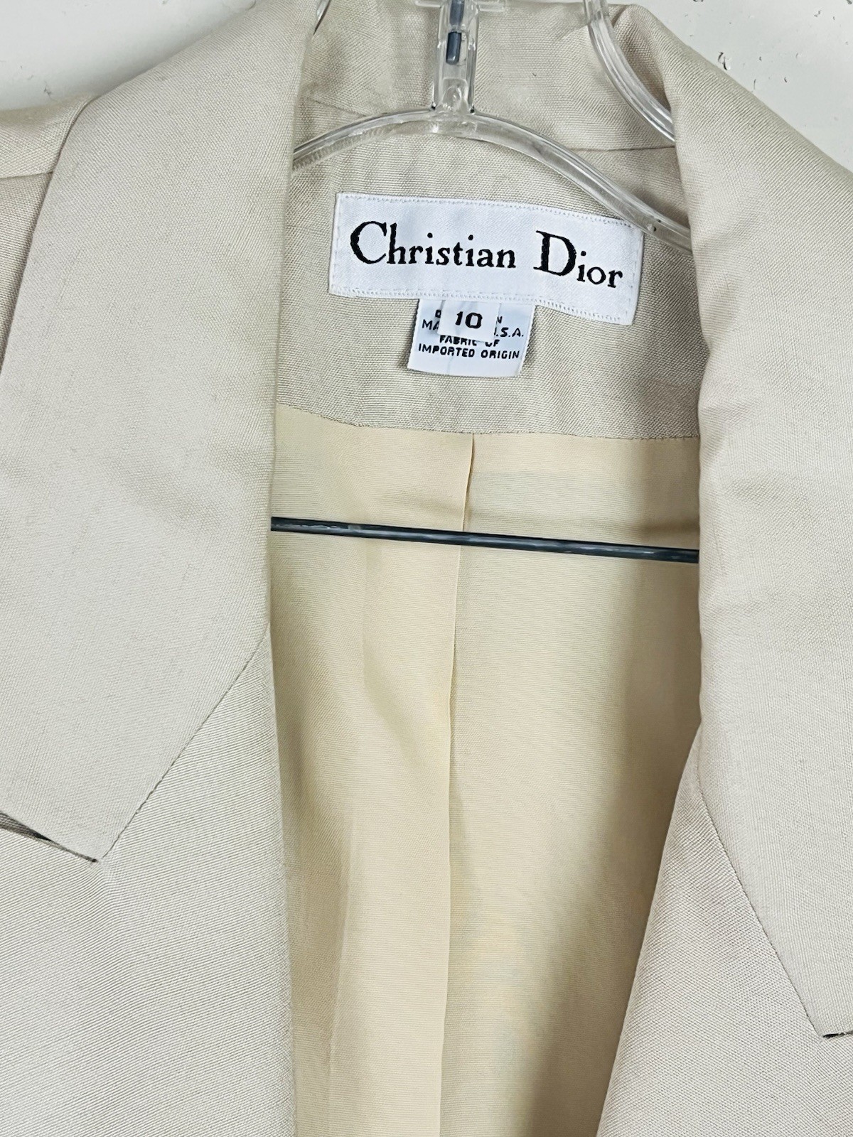 80’s Christian Dior Skirt Suit Women’s Sz:10 Cream/off White Prime Double Breast