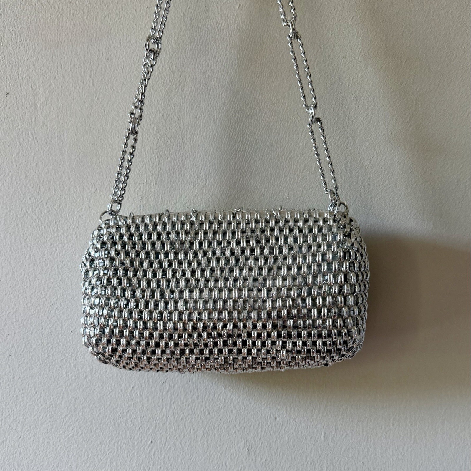 Vintage Silver Mesh Shoulder Bag for Evening by Mister Ernest