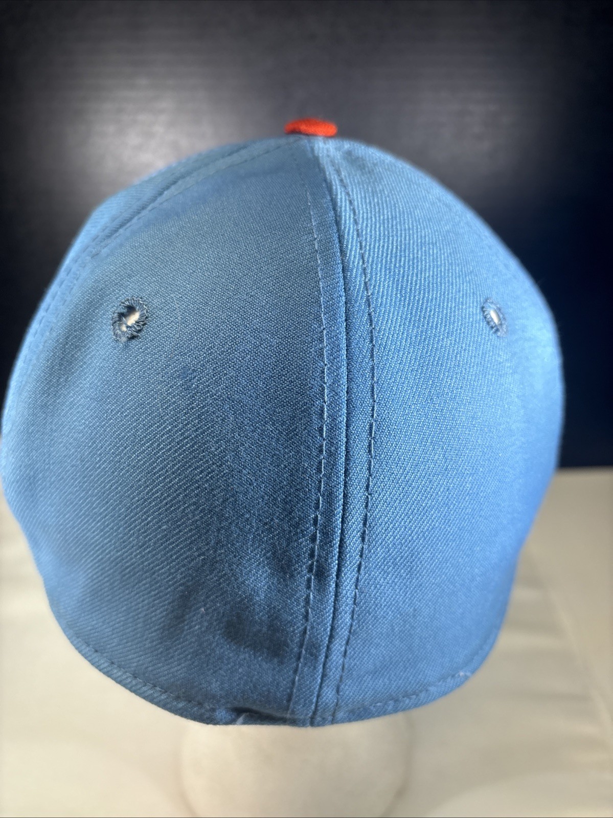 Vintage S Logo New Era Pro Model 7 1/8 Hat / Cap Blue & Orange Free Shipping
