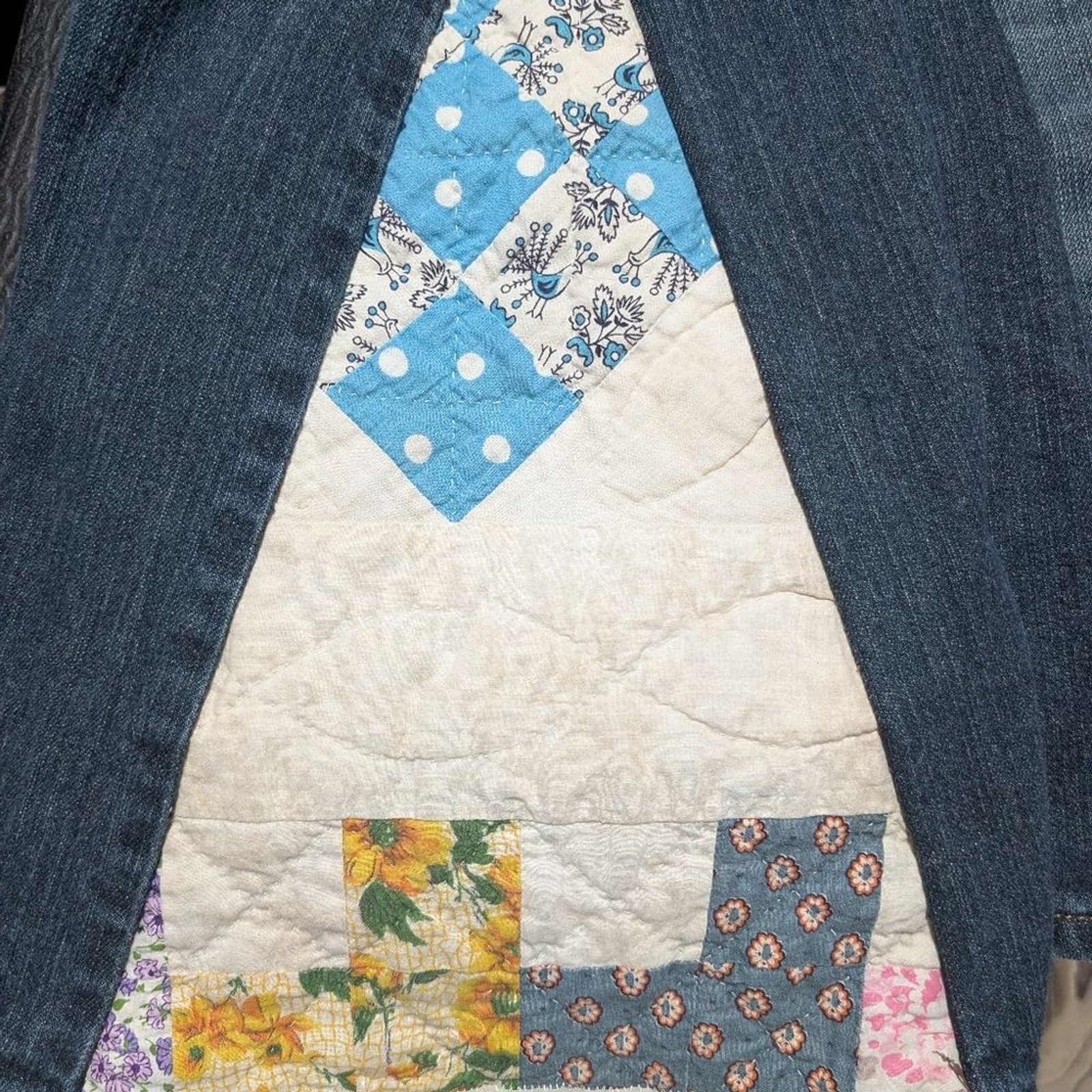 Bell Bottom Jeans With Quilt Inserts