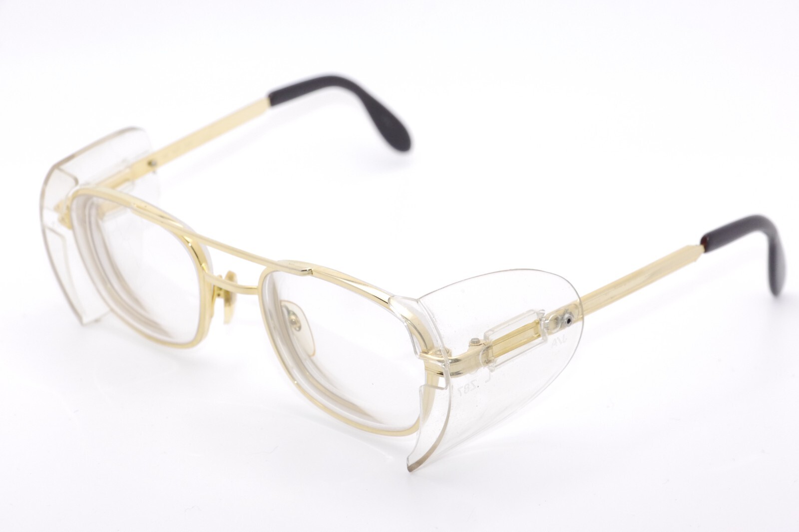 Vintage AMERICAN OPTICAL AO 650 Z87 -50[]20-145mm Gold Safety Eyeglass Frames