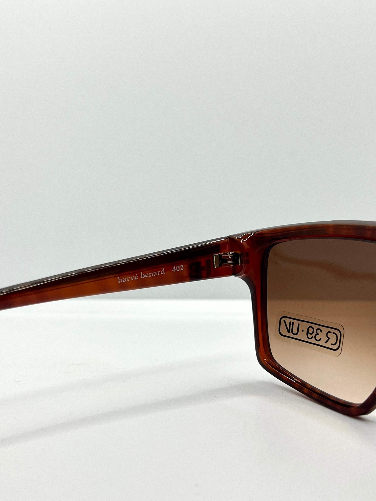 Harvé Benard 402 K33 Vintage Sunglasses-Italy-Tortoise Shield-60mm-Deadstock-NOS