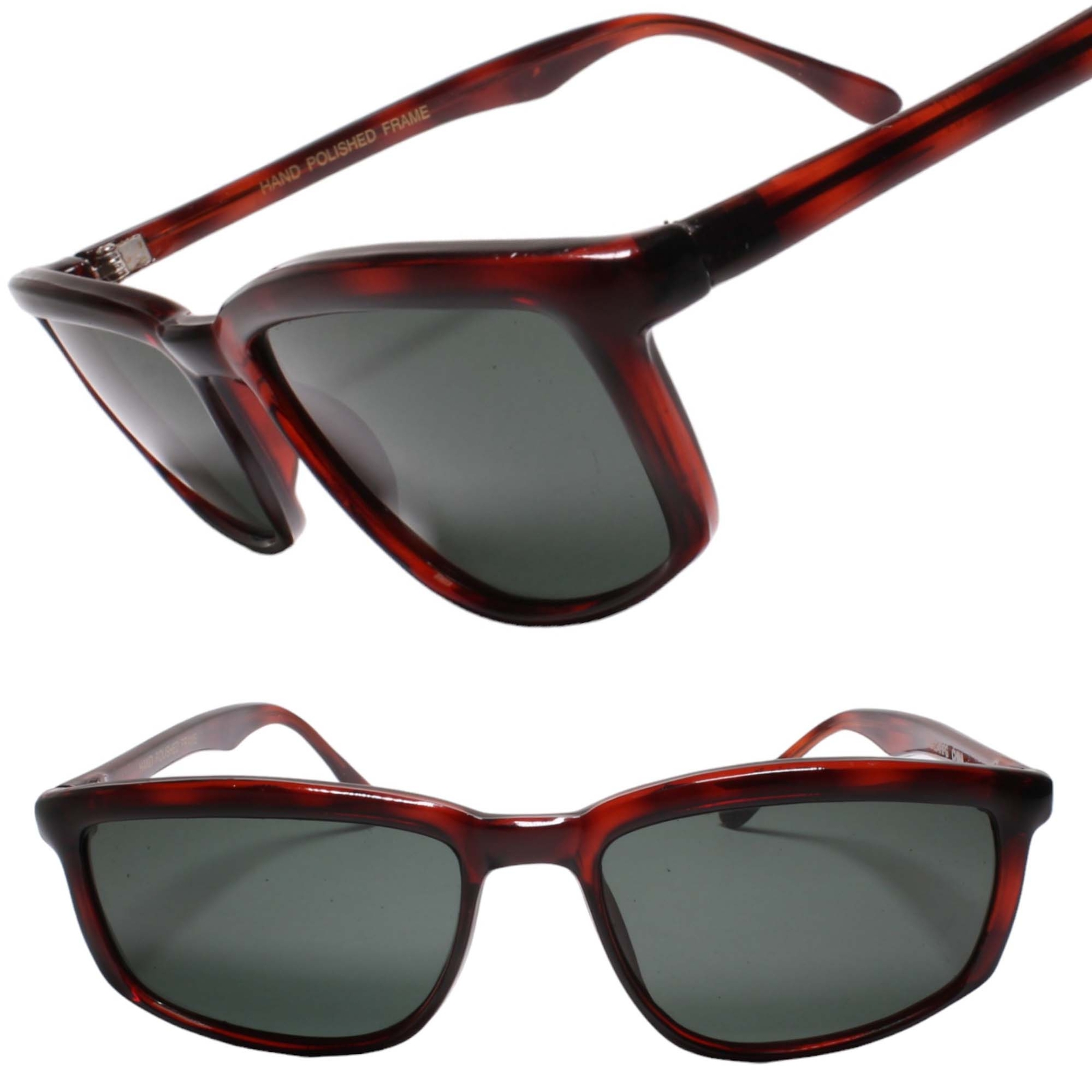 Grunge Style Glam Rock Deadstock Genuine Vintage Rectangle Tortoise Sunglasses