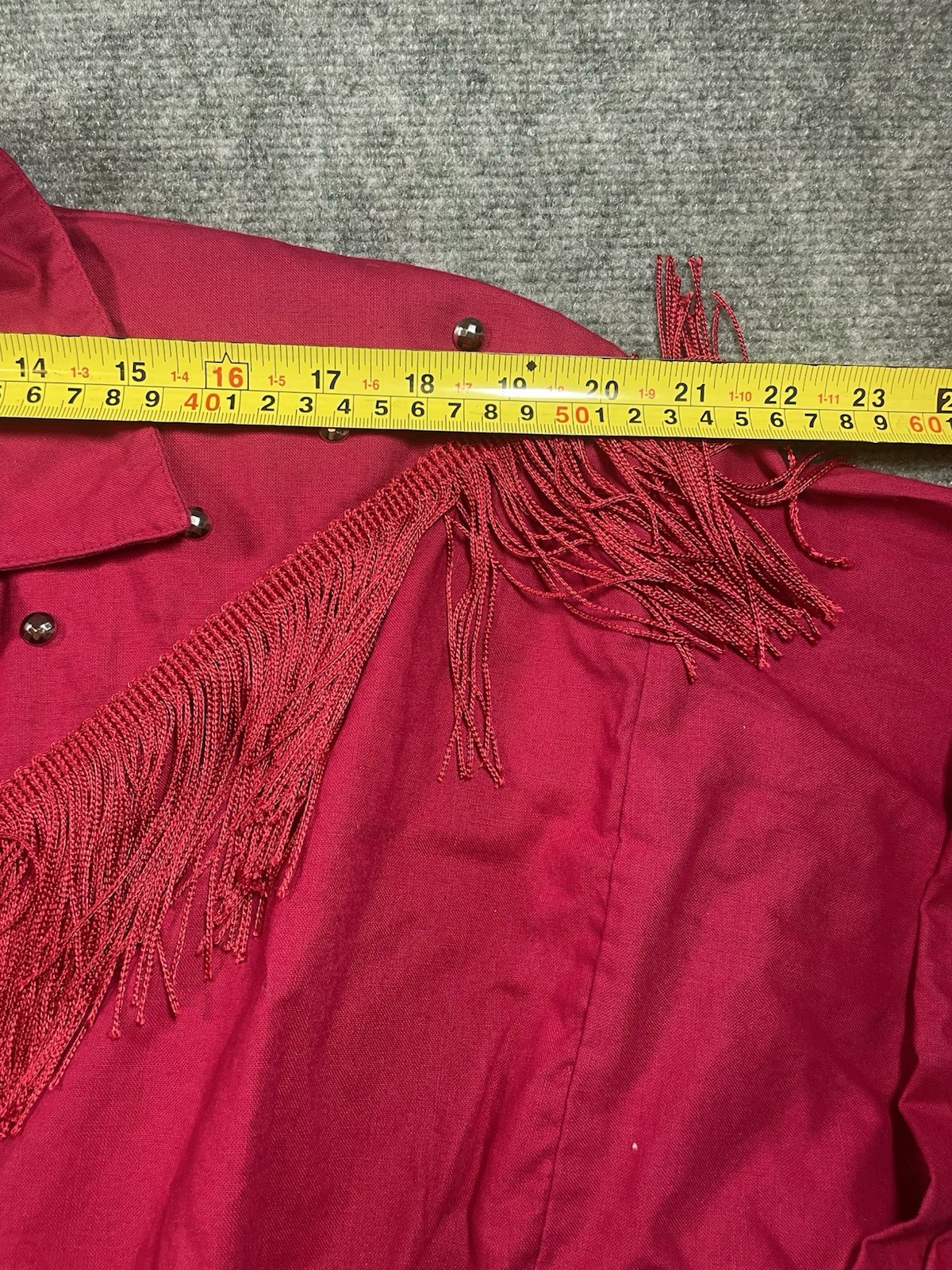 Sassa Vintage Red Western Fringe Dress S