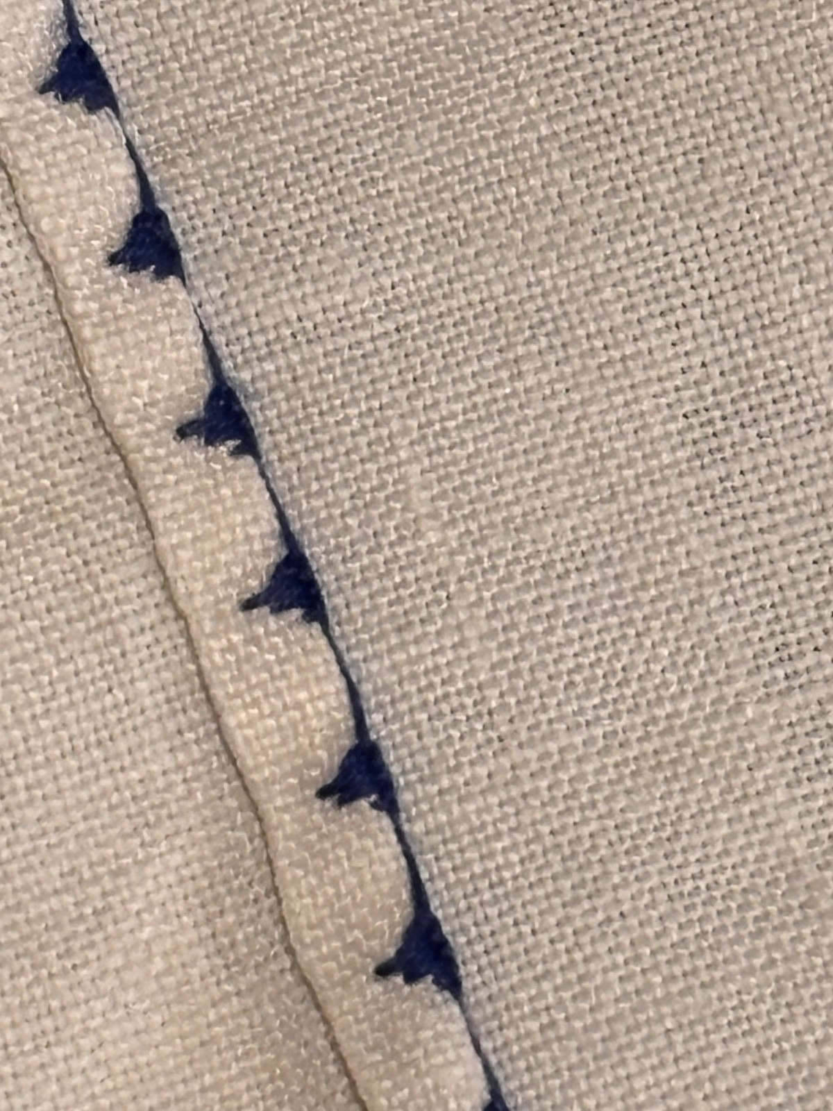 Vintage Cotton Linen blend fine cross stitch embroidered Hand towel