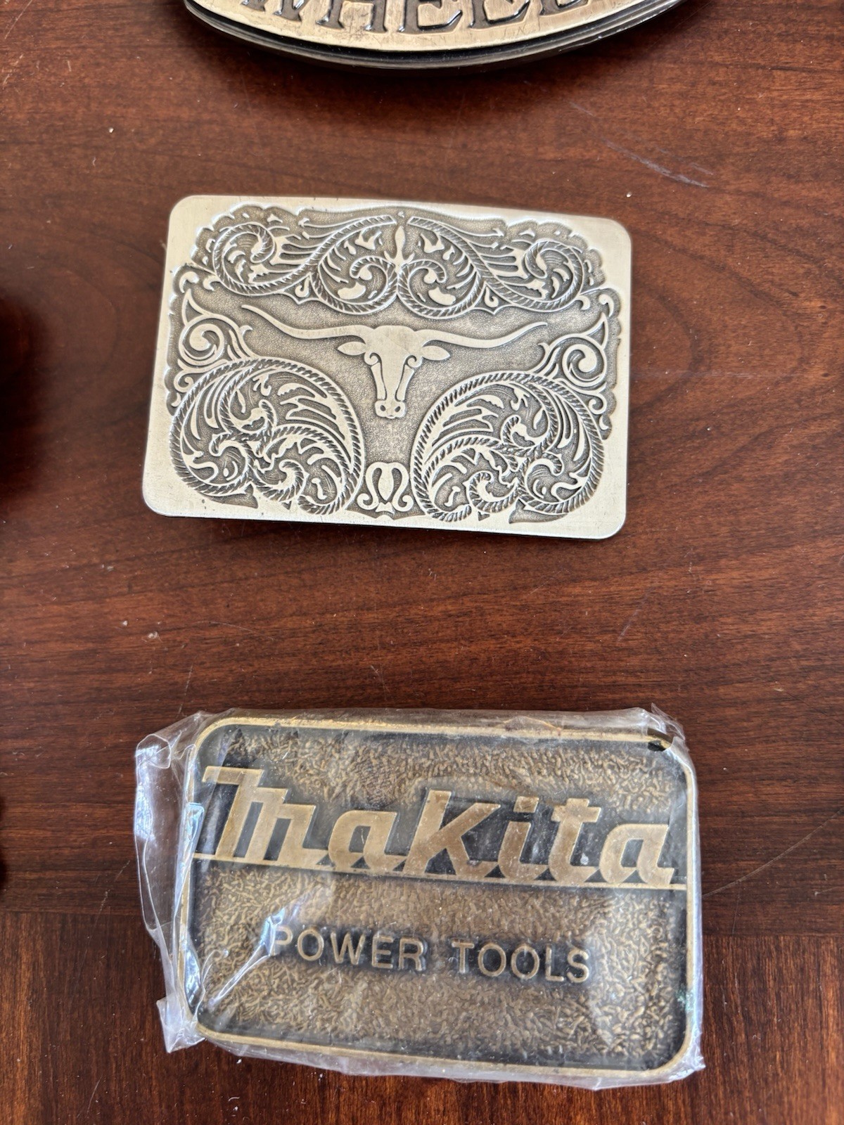 Vintage Belt Buckle Lot of 17 Mixed Western Cars Military Motorcycle Ford