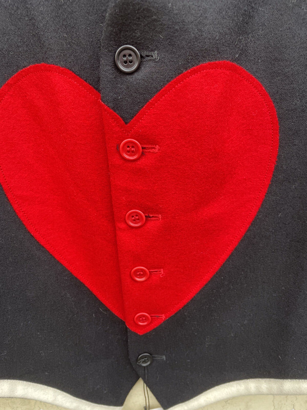 Vintage 80s 90s Cheap And Chic By Moschino Black Wool Red Heart Vest Mens