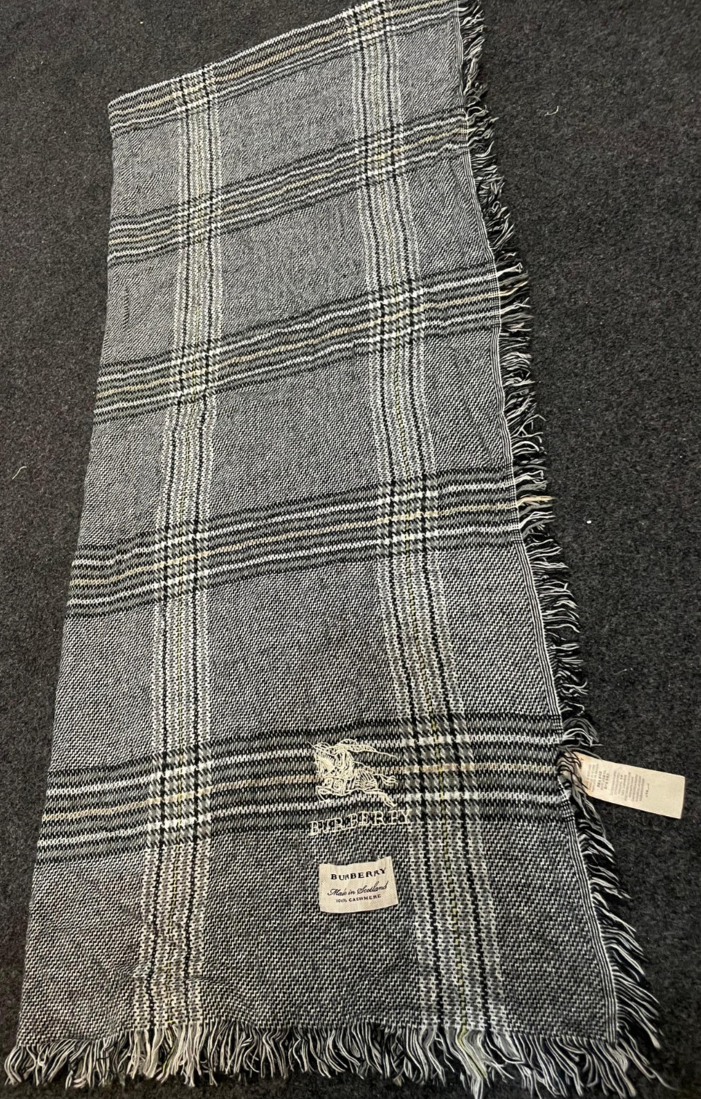 Burberry London Scarf Classic Check Shawl Wrap Vintage Plaid Made In Scotland