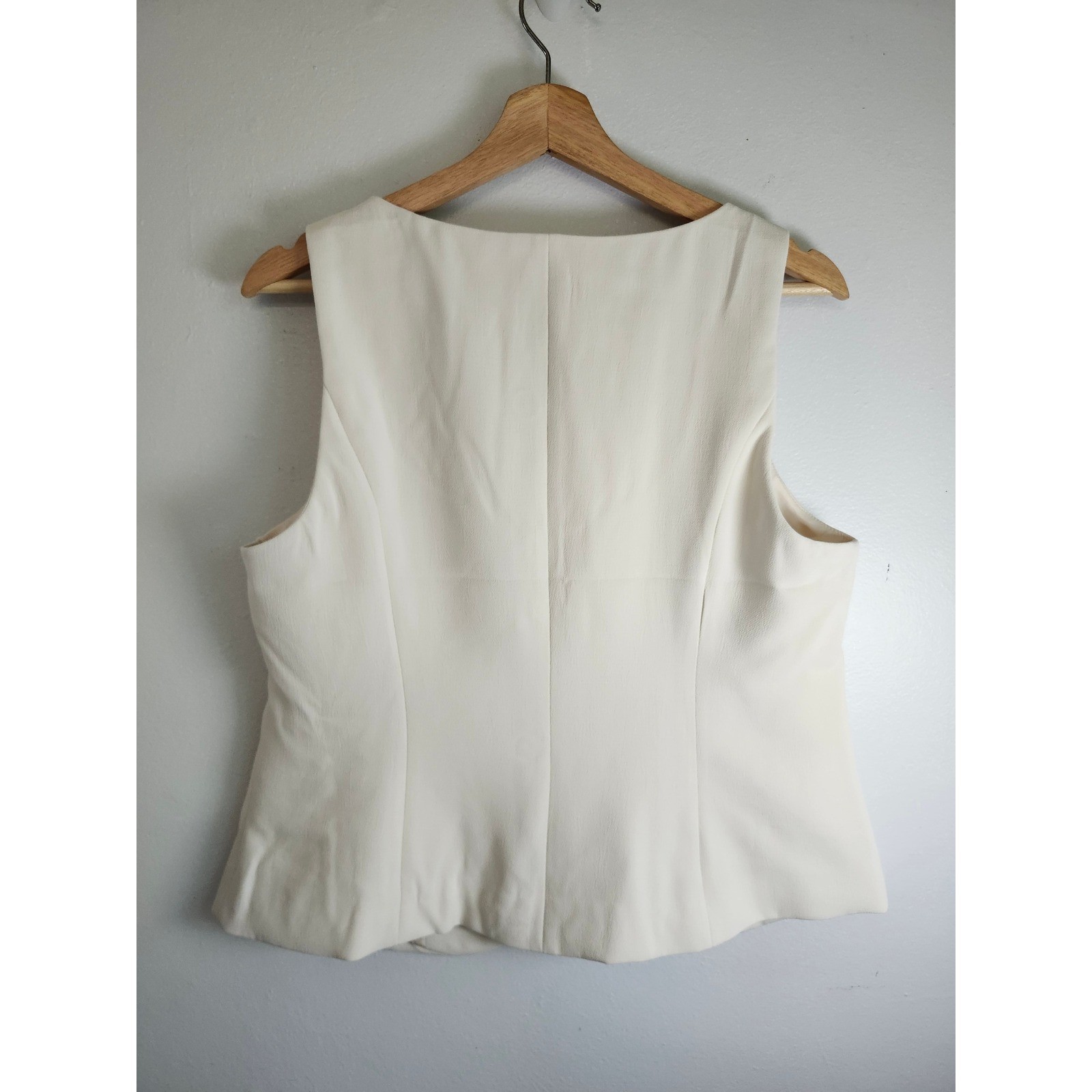 NWT A New Day Cream Button Front Tailored Vest Size Medium Old Money Chic